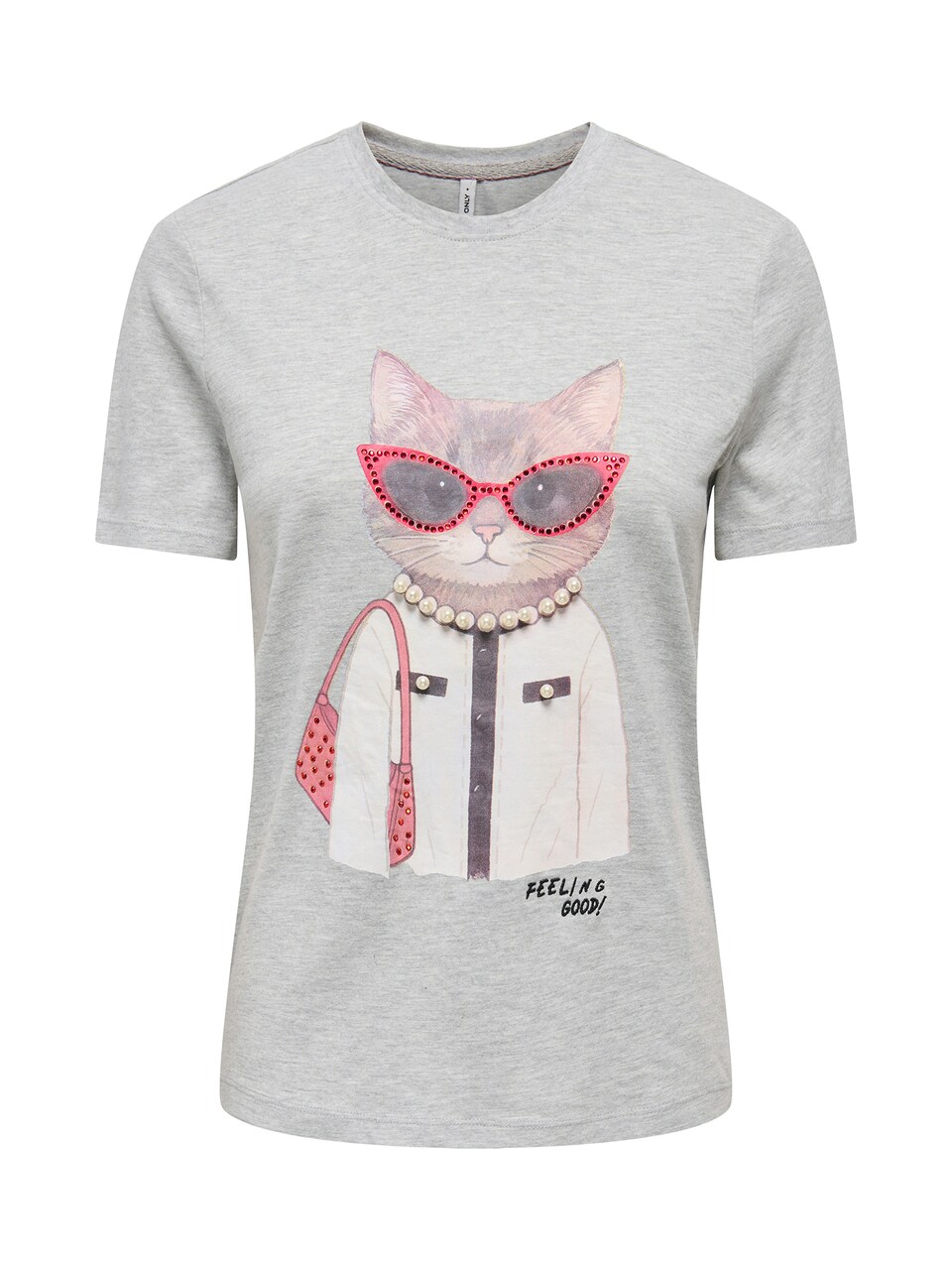 T-shirt 'ONLBARIA' grå / antracit / ljusrosa