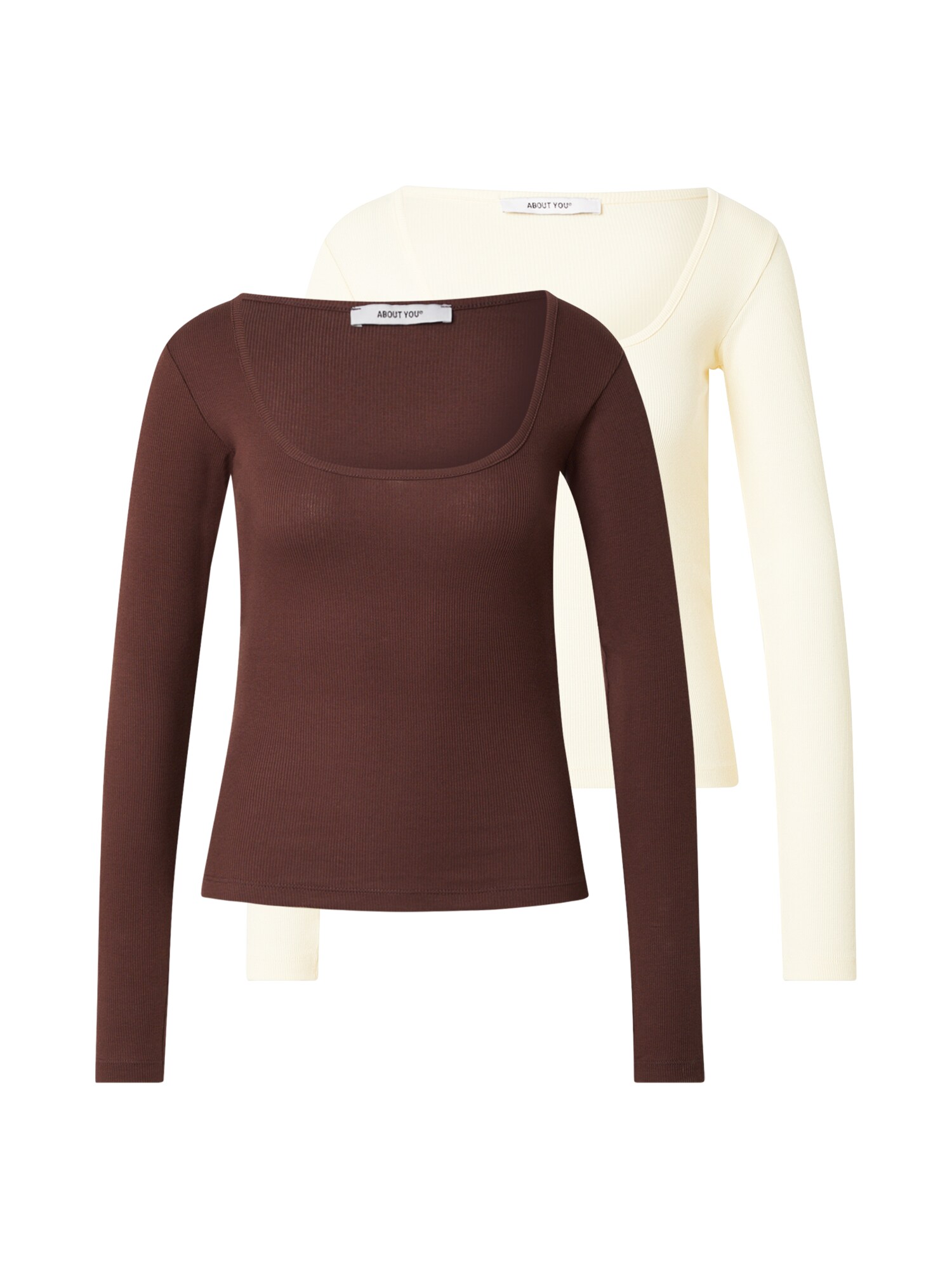 ABOUT YOU Tricou Liane  maro închis / galben pastel