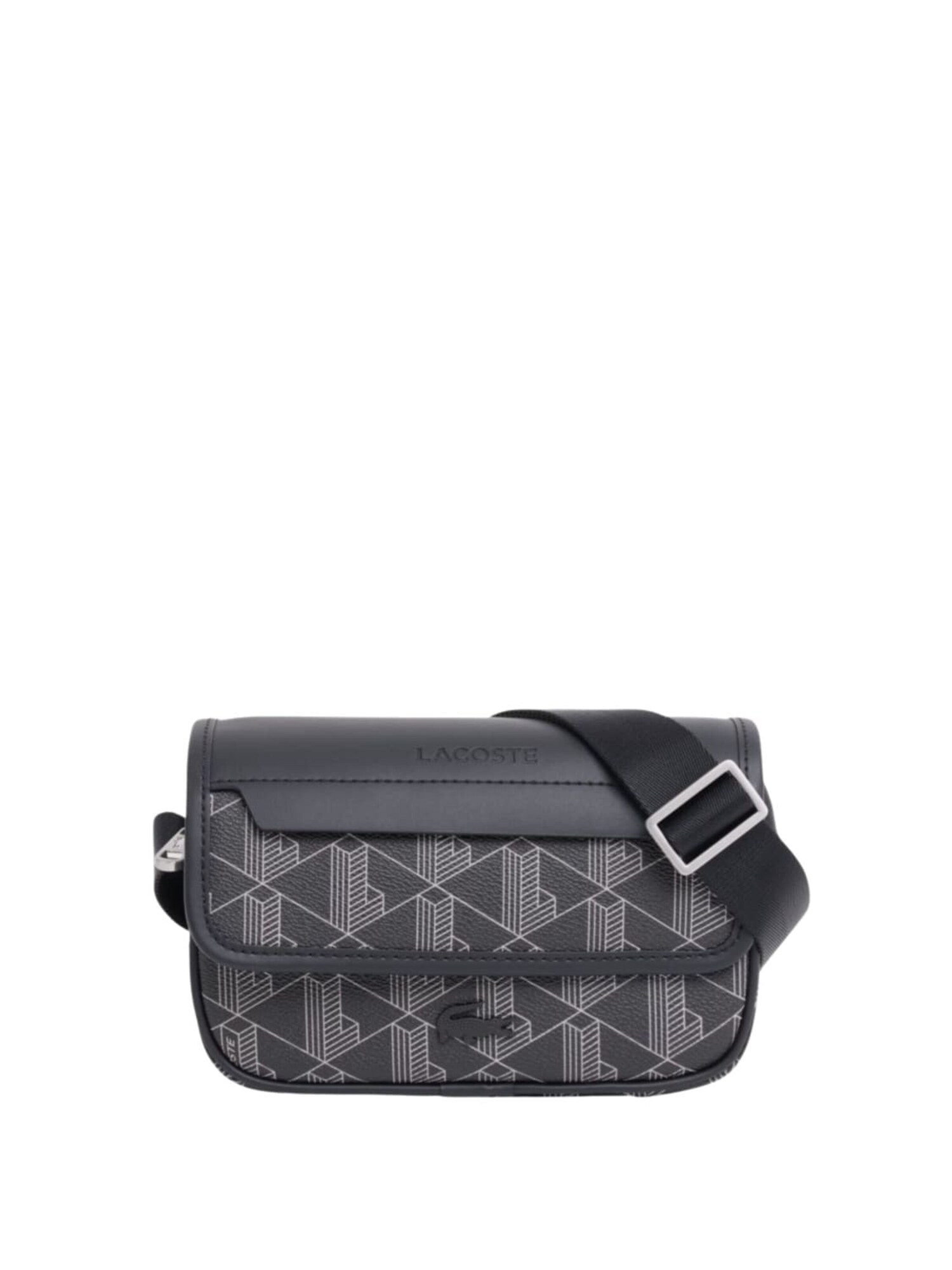Lacoste Handtas 'Lacoste Sacoche Messenger à Rabat The Blend Noir Gris' Zwart