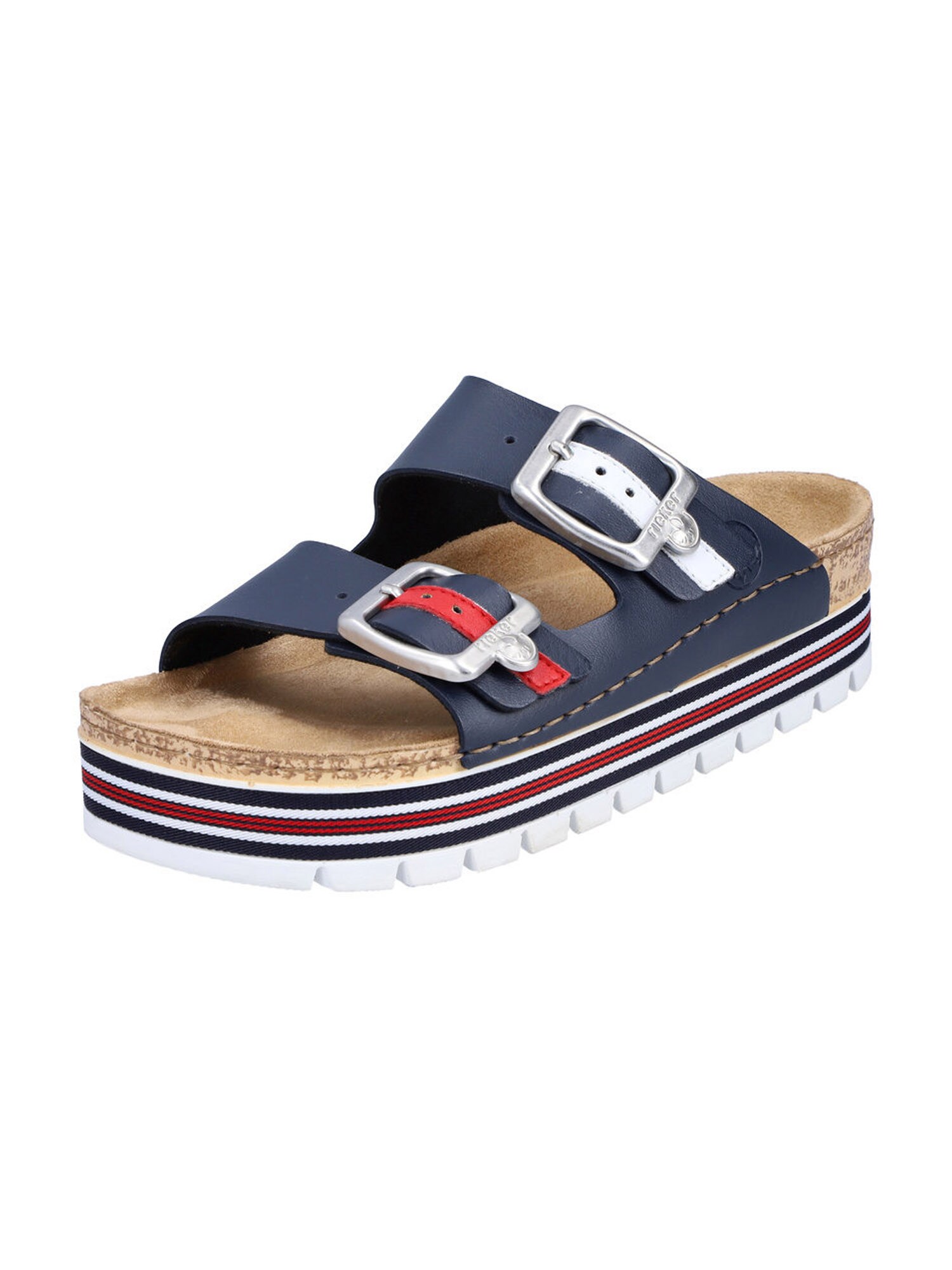 Rieker Rieker Pantolette navy / rot / weiß