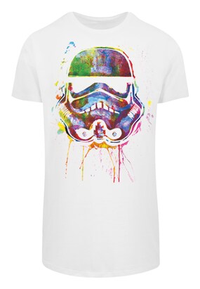 F4NT4STIC Shirt ‘Stormtrooper Paint Splats’ Indigo / Appel / Lila / Wit