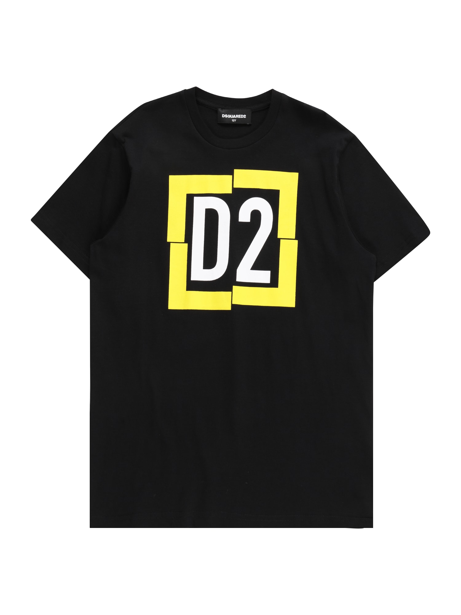 DSQUARED2 Тениска  жълто / черно / бяло