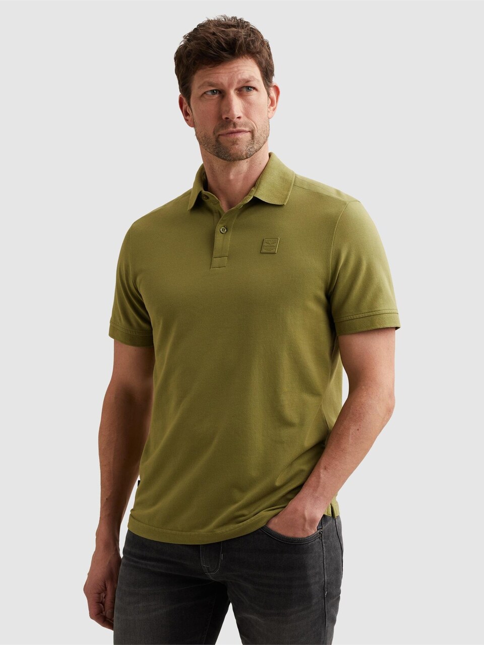 T-shirt 'Polo shirt in piqué with stretch and flight pocket'