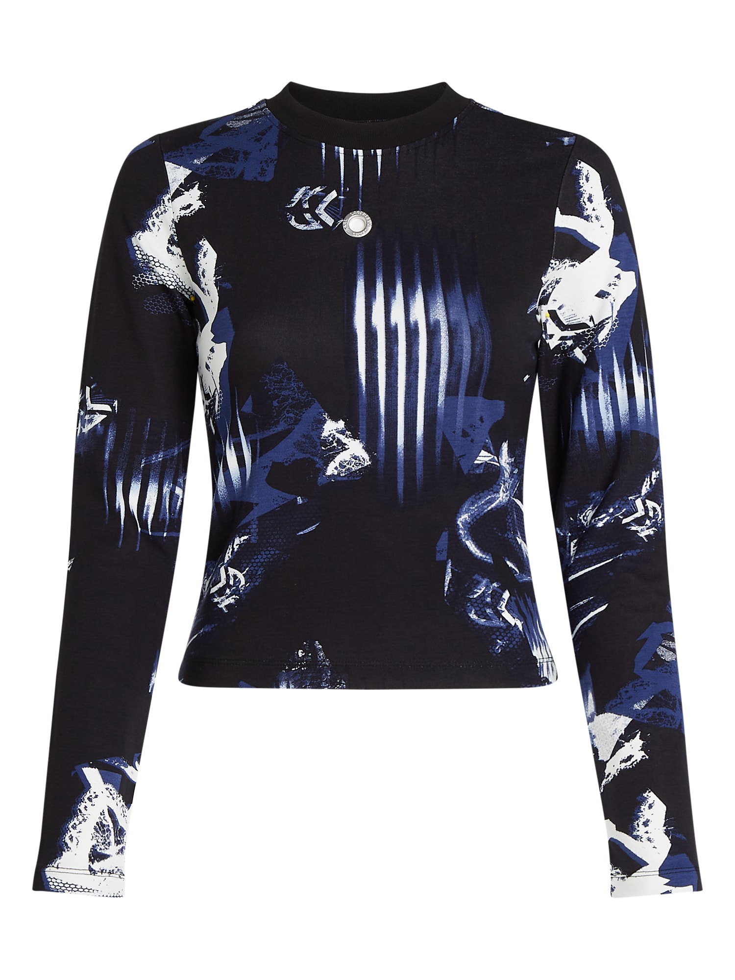 KARL LAGERFELD JEANS Top ' LANGÄRMLIGES TOP MIT DIGITAL-PRINT '  kék / fekete / fehér akciós termékkép 1