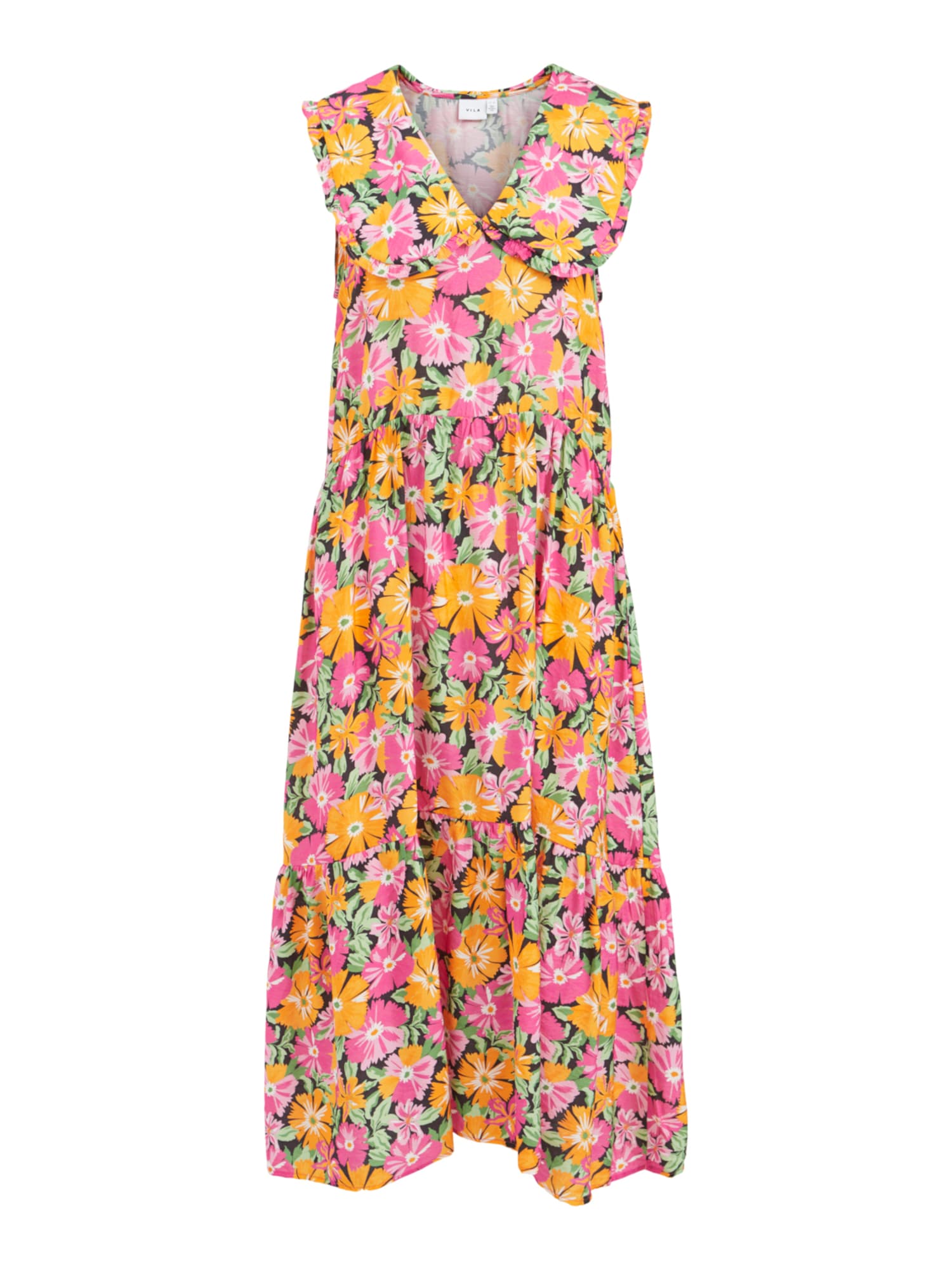 Vila VILA Kleid 'COLMENA' grün / orange / pink / schwarz / weiß