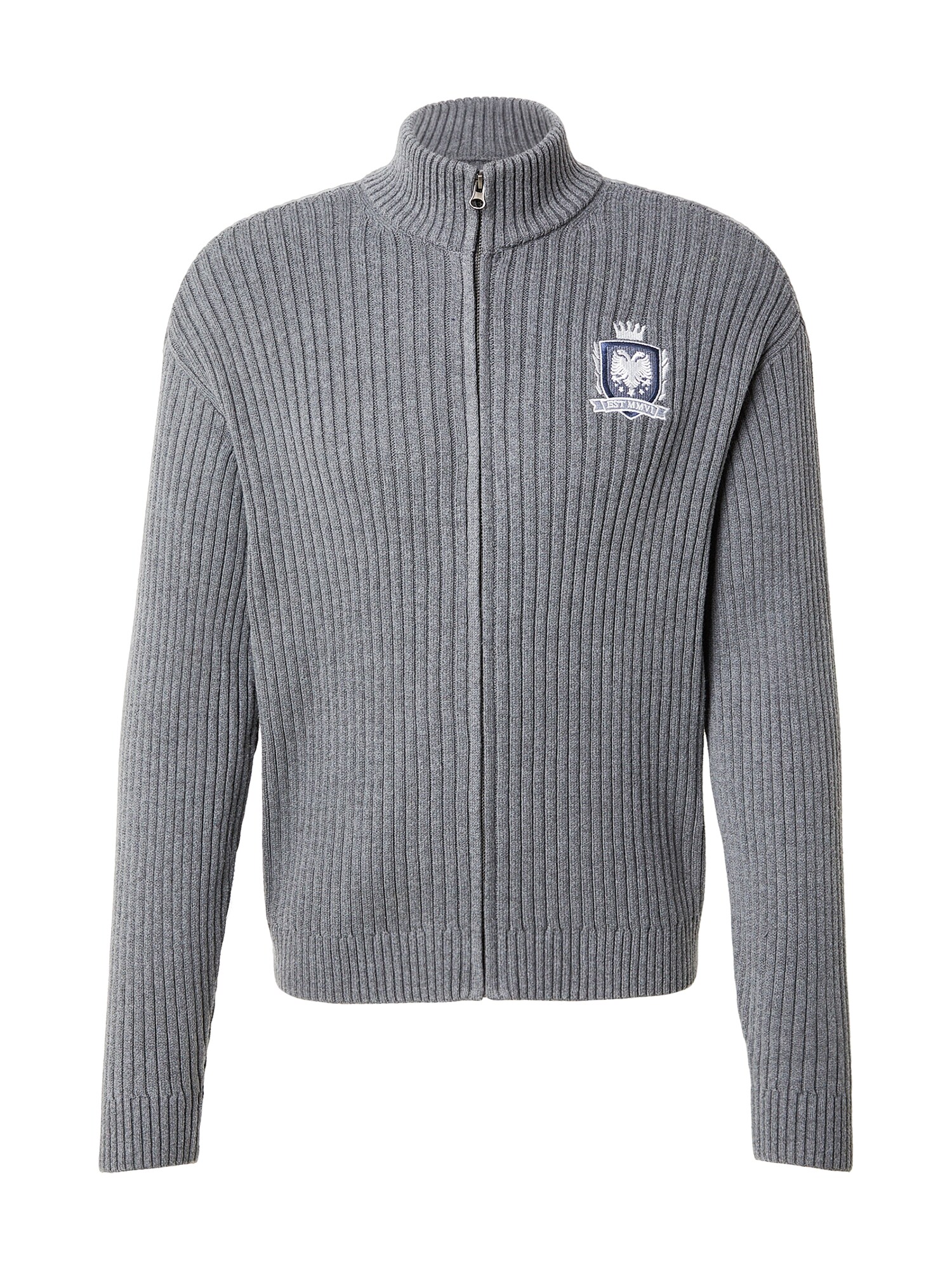 HOLLISTER Geacă tricotată  albastru / gri / alb