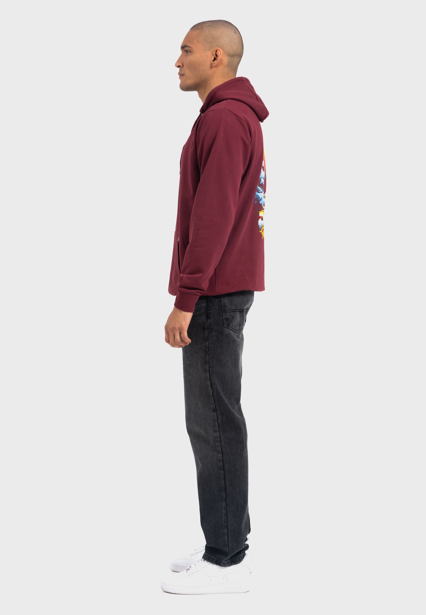 Thumbnail - Oldskull Hoodie Retro Pixel Wave Logo Graphic