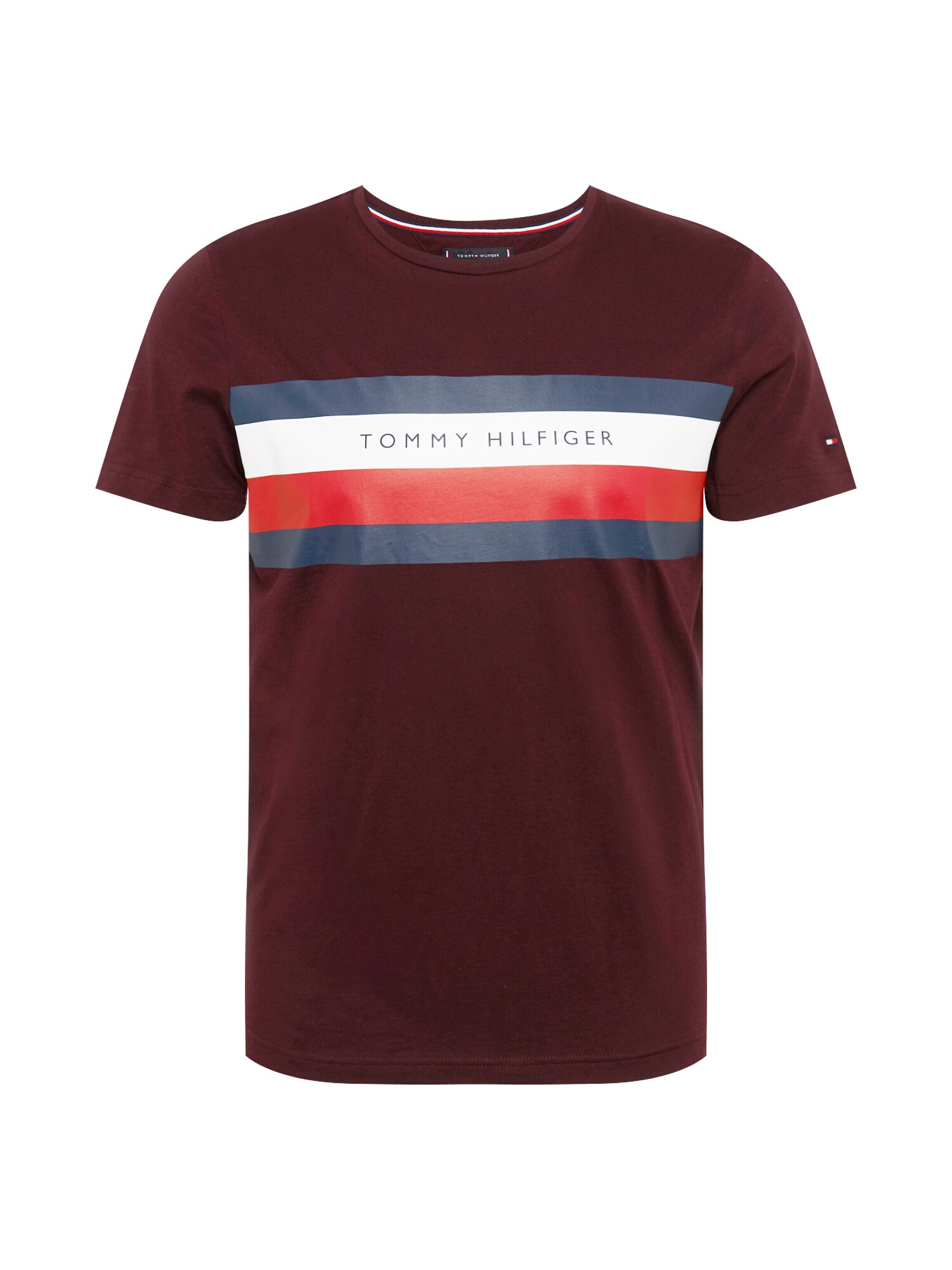 TOMMY HILFIGER Marškinėliai  burgundiško vyno spalva / tamsiai mėlyna / balta / raudona