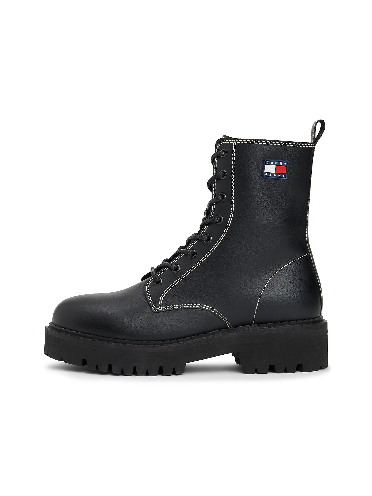 Tommy Jeans Ghete cu șireturi  bleumarin / roșu intens / negru / alb