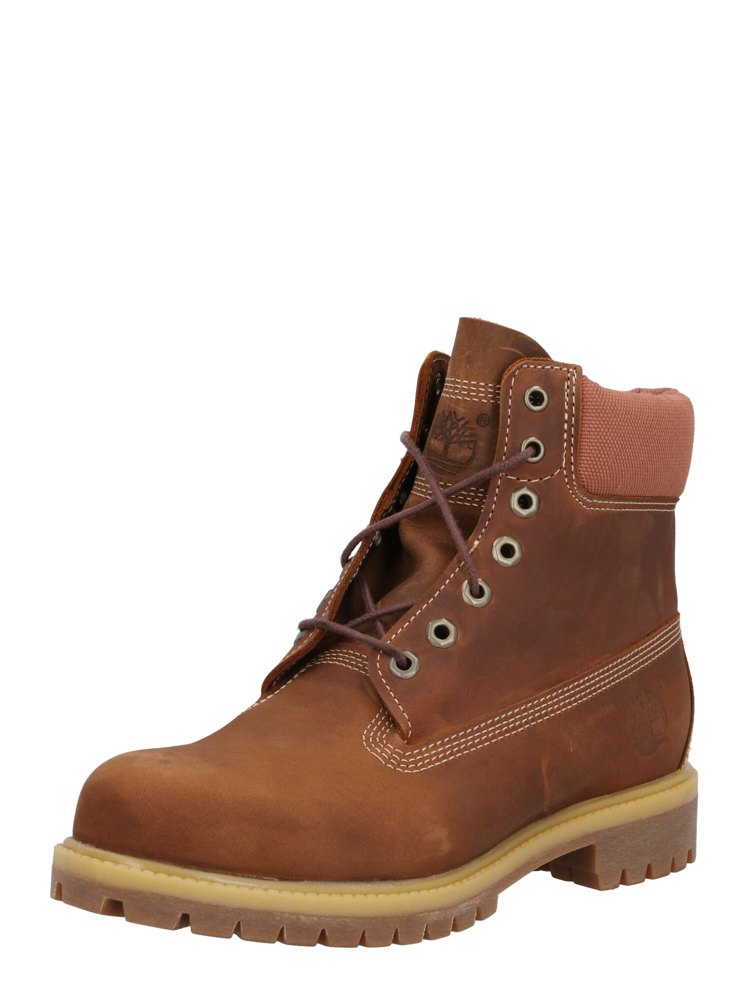 TIMBERLAND Auliniai batai su raišteliais  karamelės / ryškiai rožinė spalva