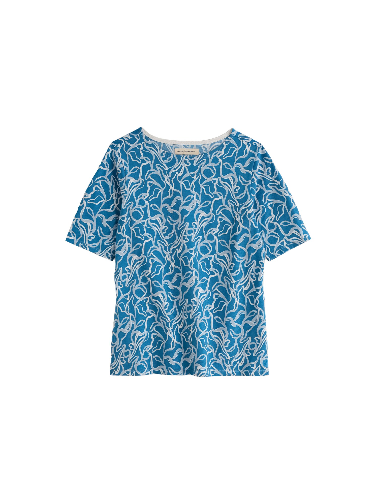 Seasalt Cornwall Tricou Poisson albastru / opal / alb murdar