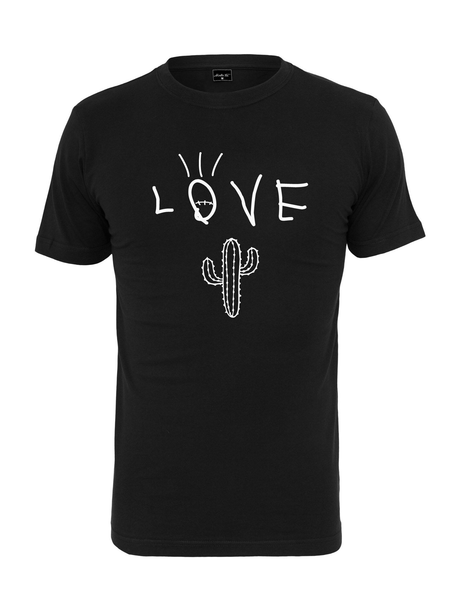 Mister Tee Marškinėliai 'Love Cactus'  juoda / balta