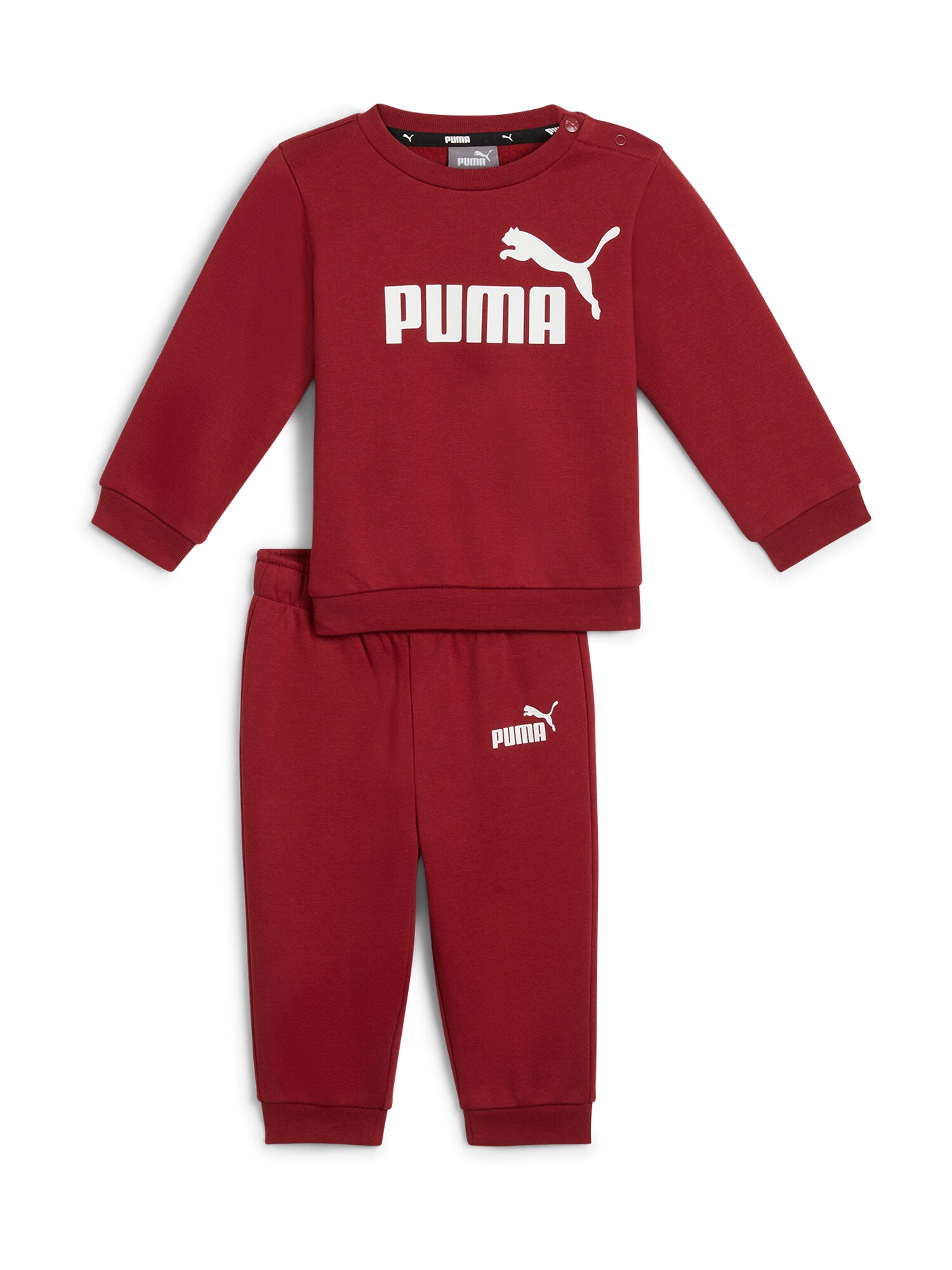 PUMA Joggingová súprava 'Minicats Essential'  karmínovo červená / biela