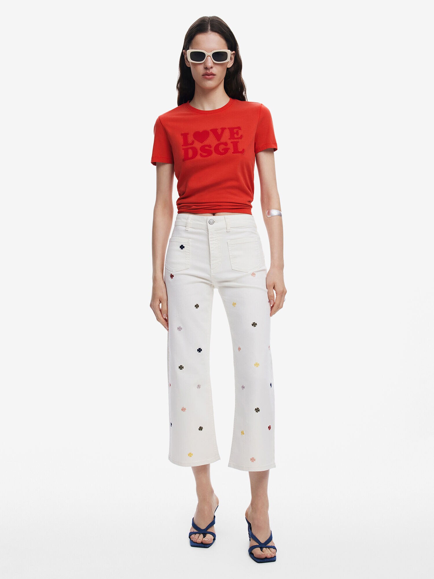 Desigual Farmer  tengerészkék / sárga / világosszürke / fehér farmer termék 2. képe