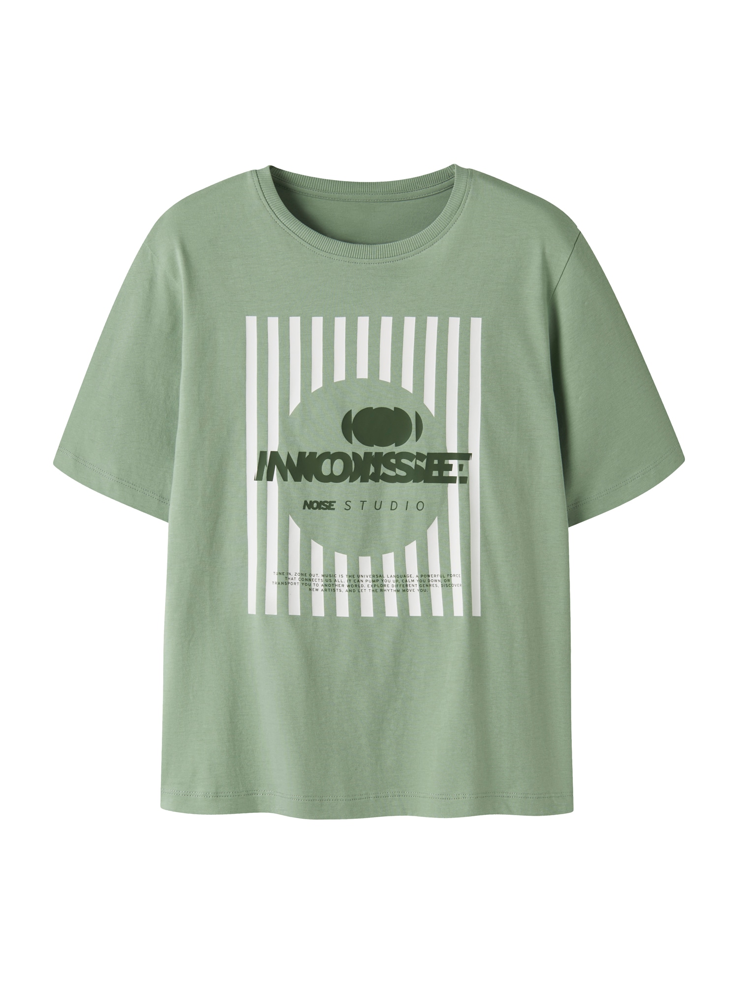 NAME IT Tricou NKMLOUI verde deschis / verde închis / alb