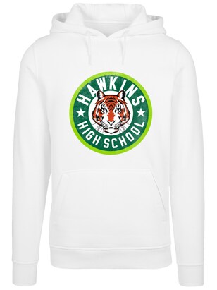 F4NT4STIC Sweatshirt ‘Stranger Things Hawkins Tiger Circle Netflix TV Series’ Lichtgroen / Donkergroen / Rood / Wit