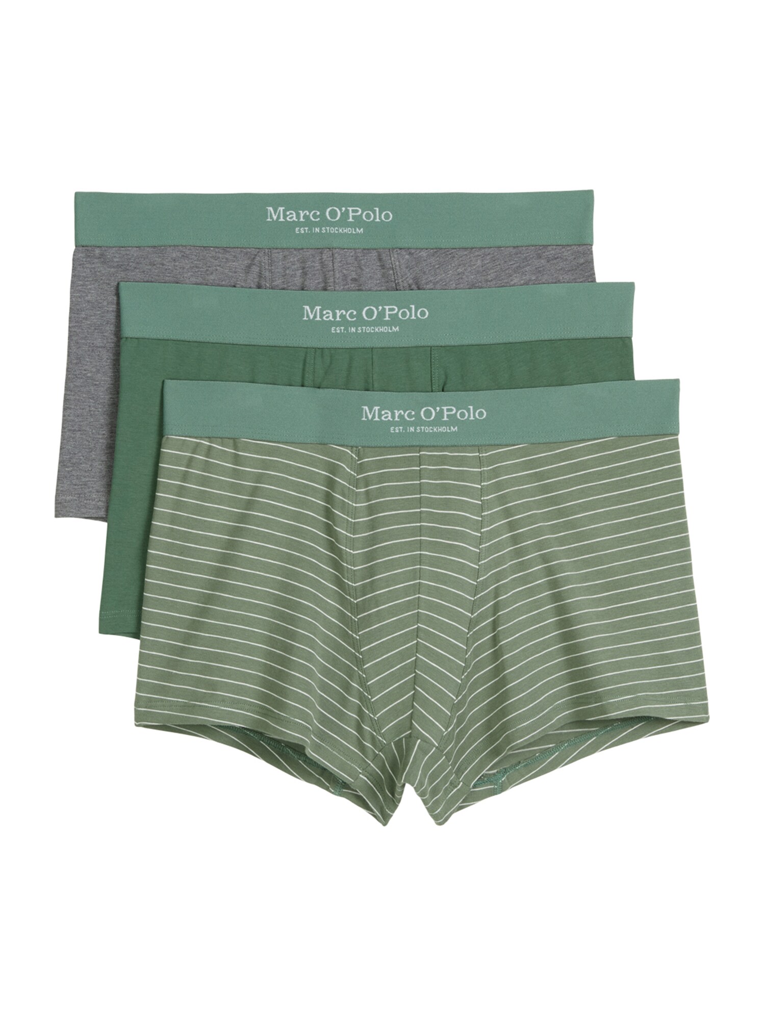 Marc O'Polo Calzoncillo boxer ' Trunk Essentials ' gris moteado / verde hierba