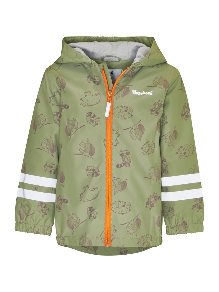 PLAYSHOES Funktionsjacke Jungen Größe 128 dunkelgrau / grün / orange