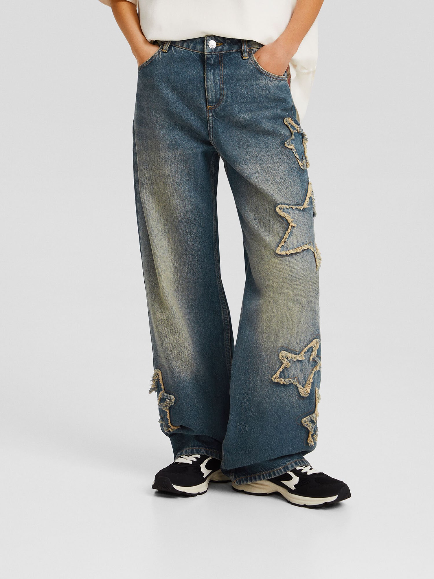 Bershka Farmer  bézs / kék farmer termék 2. képe