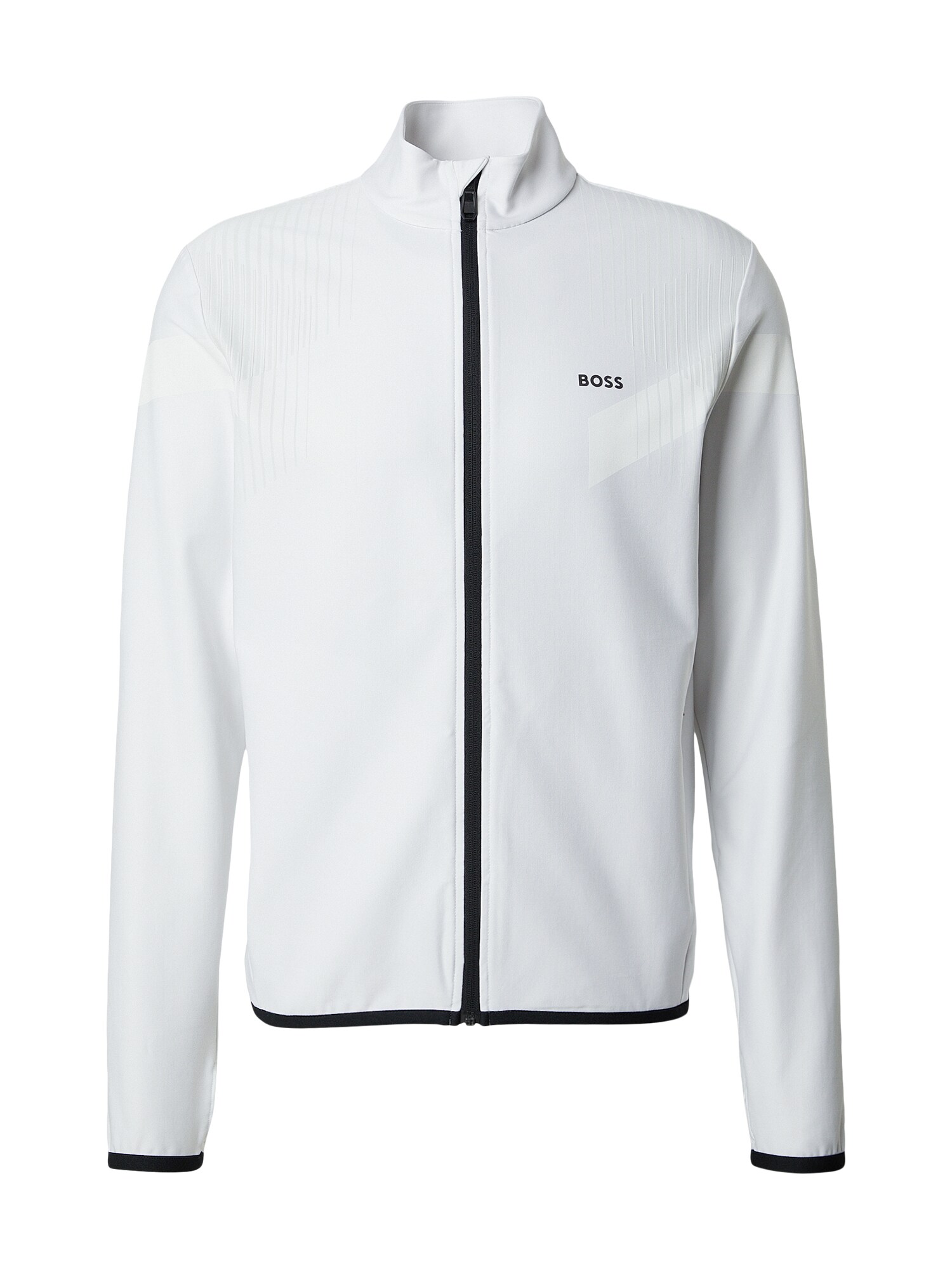 BOSS Bluză cu fermoar sport Active Push  gri deschis / alb