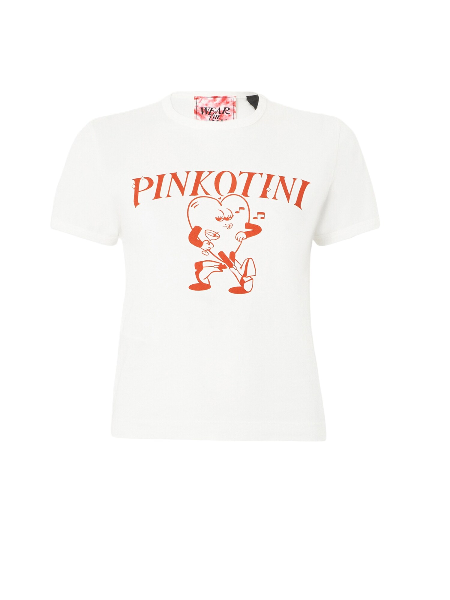 PINKO Majica 'INTENSO'  oranžno rdeča / bela