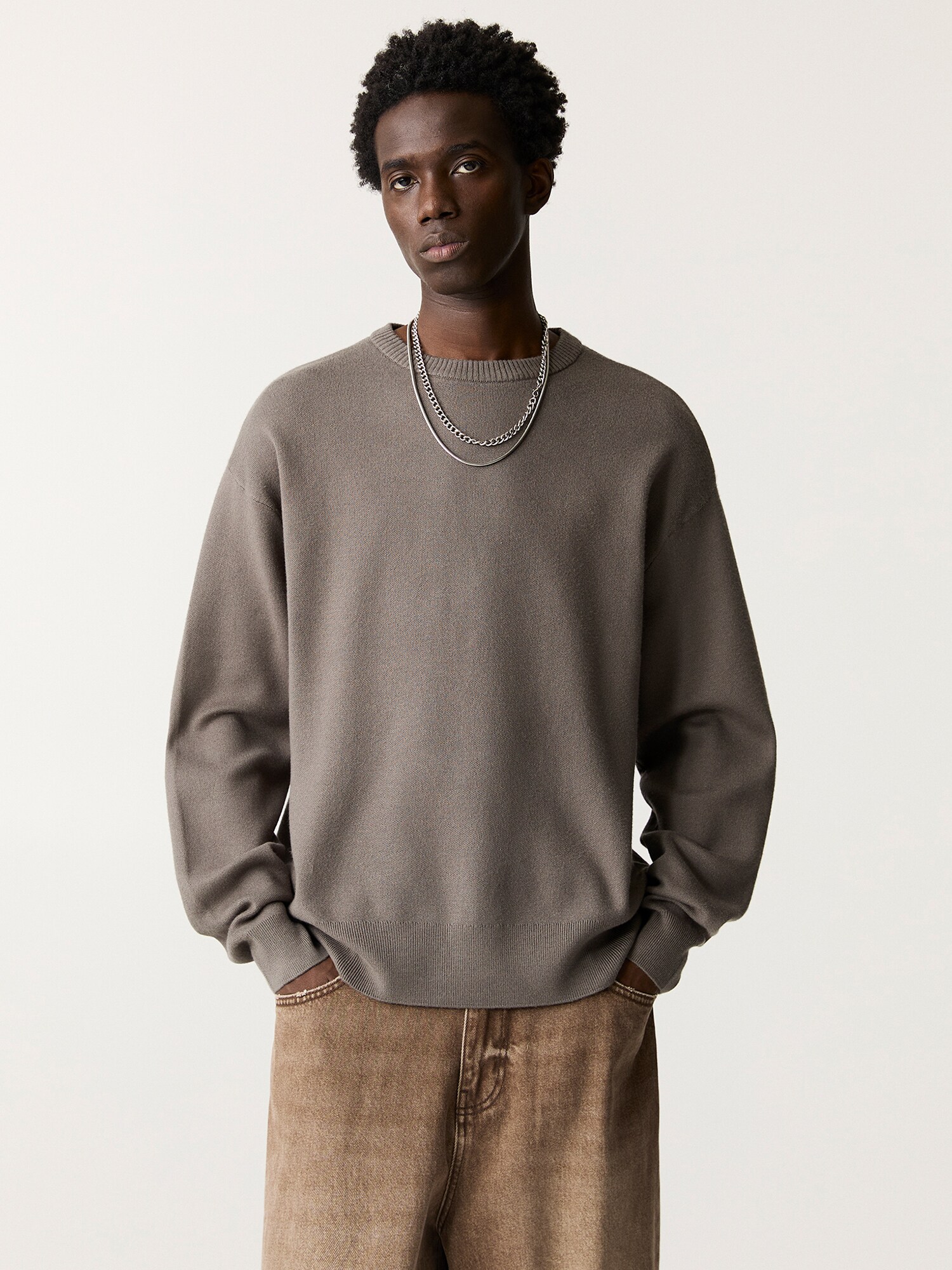 Pull&Bear Pulóver  szürke termék 2. képe