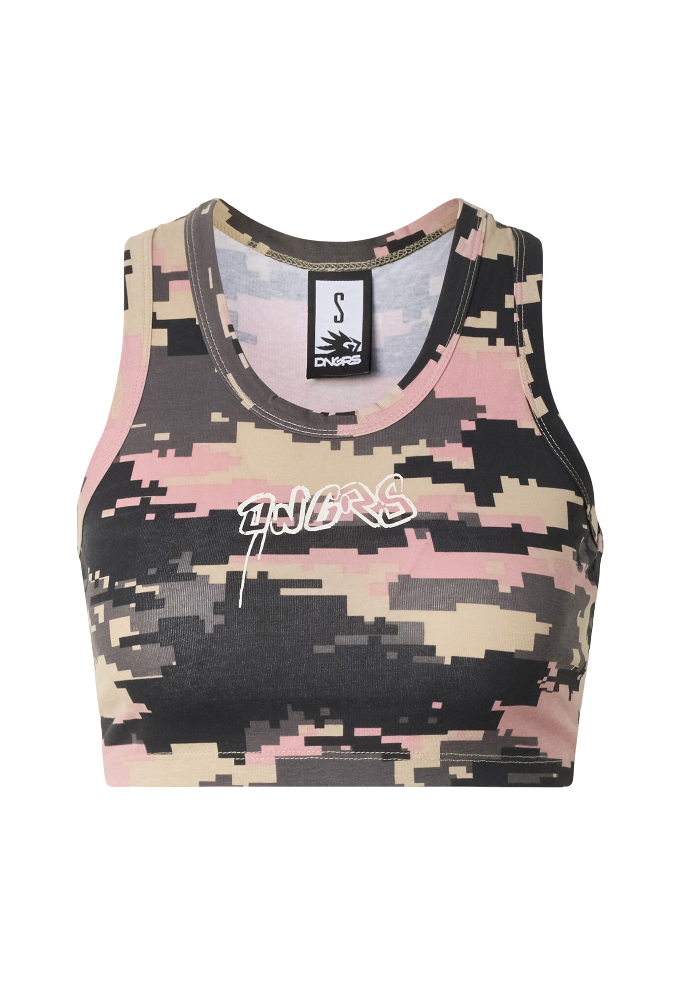Dangerous DNGRS Top 'Express'  grigio scuro / cachi / rosa / nero
