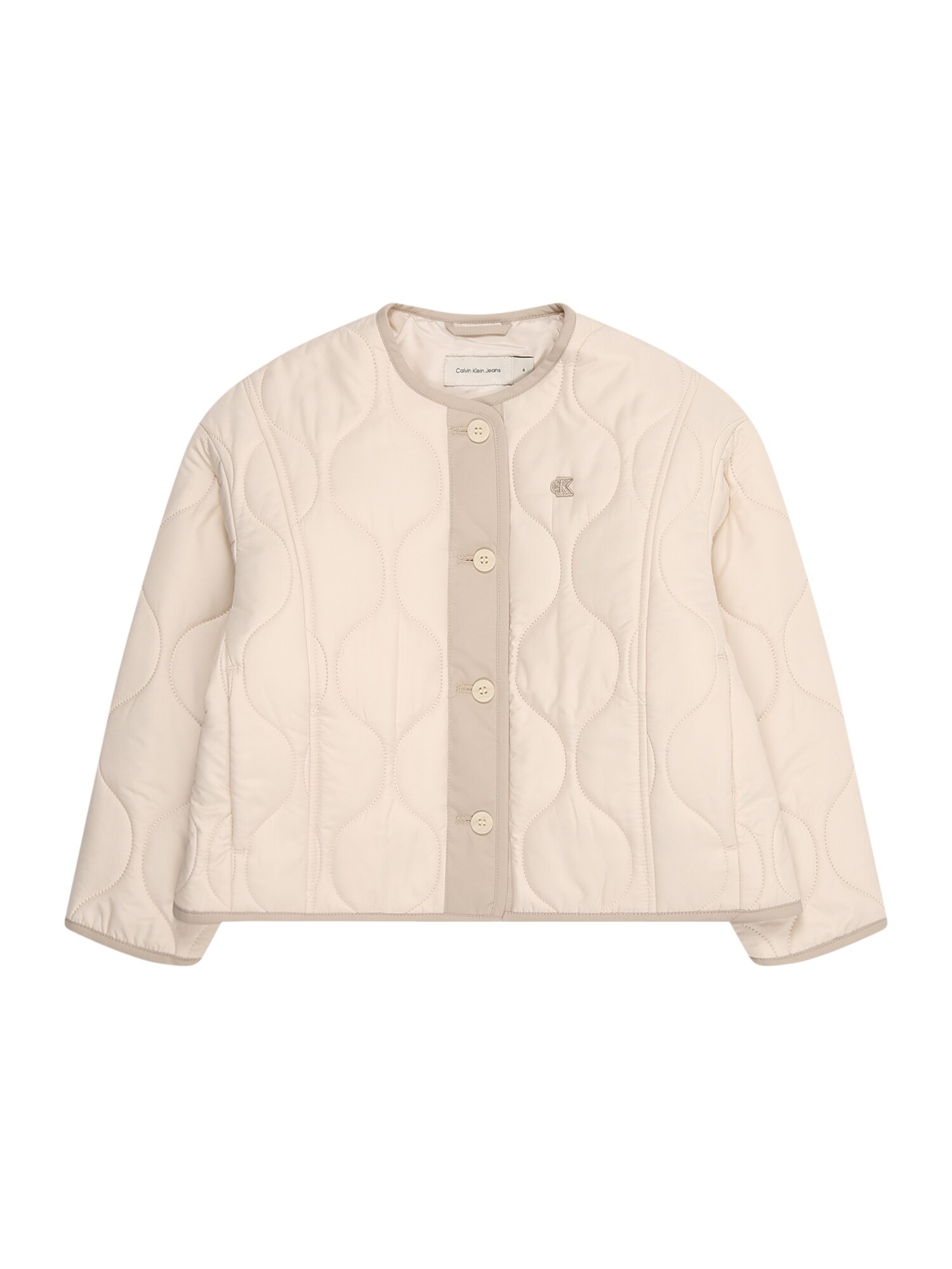 Calvin Klein Jeans Geacă de primăvară-toamnă  ecru / gri taupe