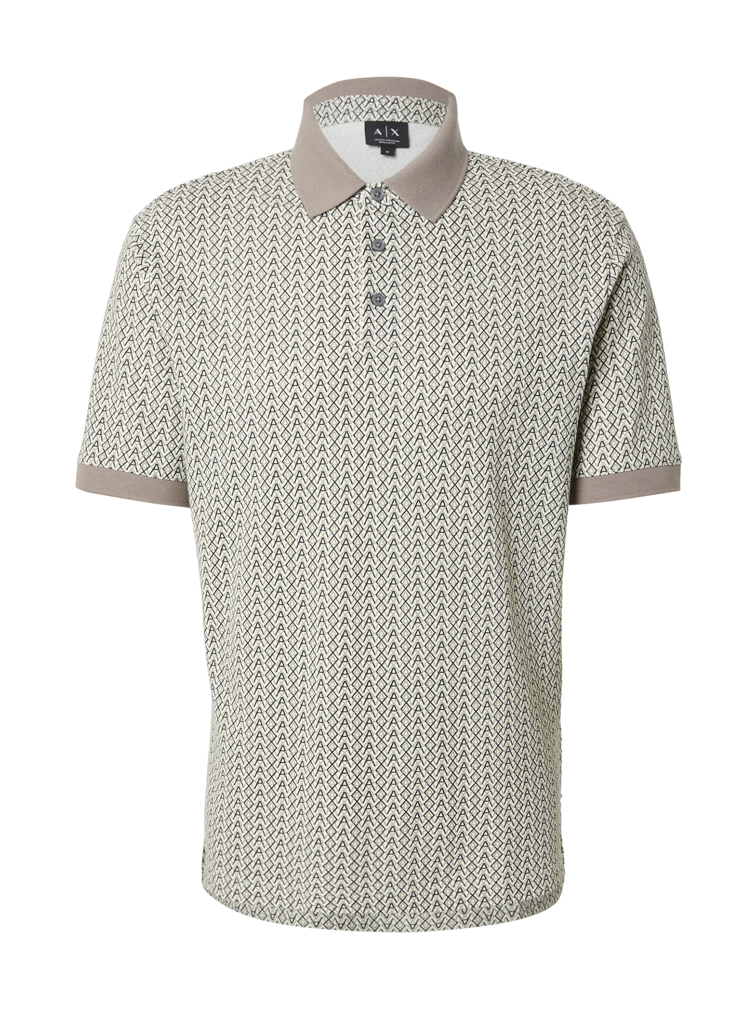 ARMANI EXCHANGE Tricou  crem / bej închis / negru