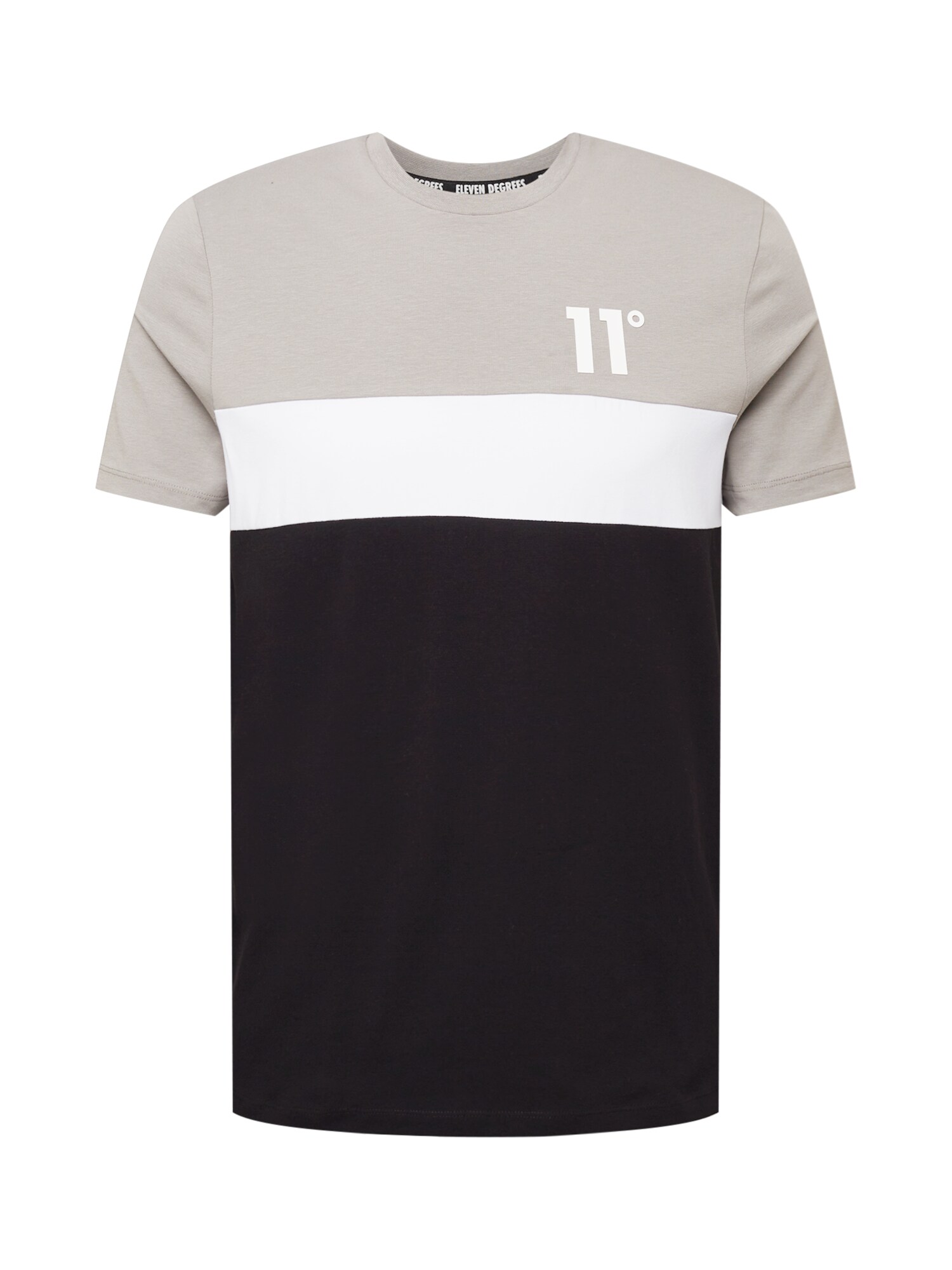 11 Degrees Marškinėliai juoda / šviesiai pilka / balta