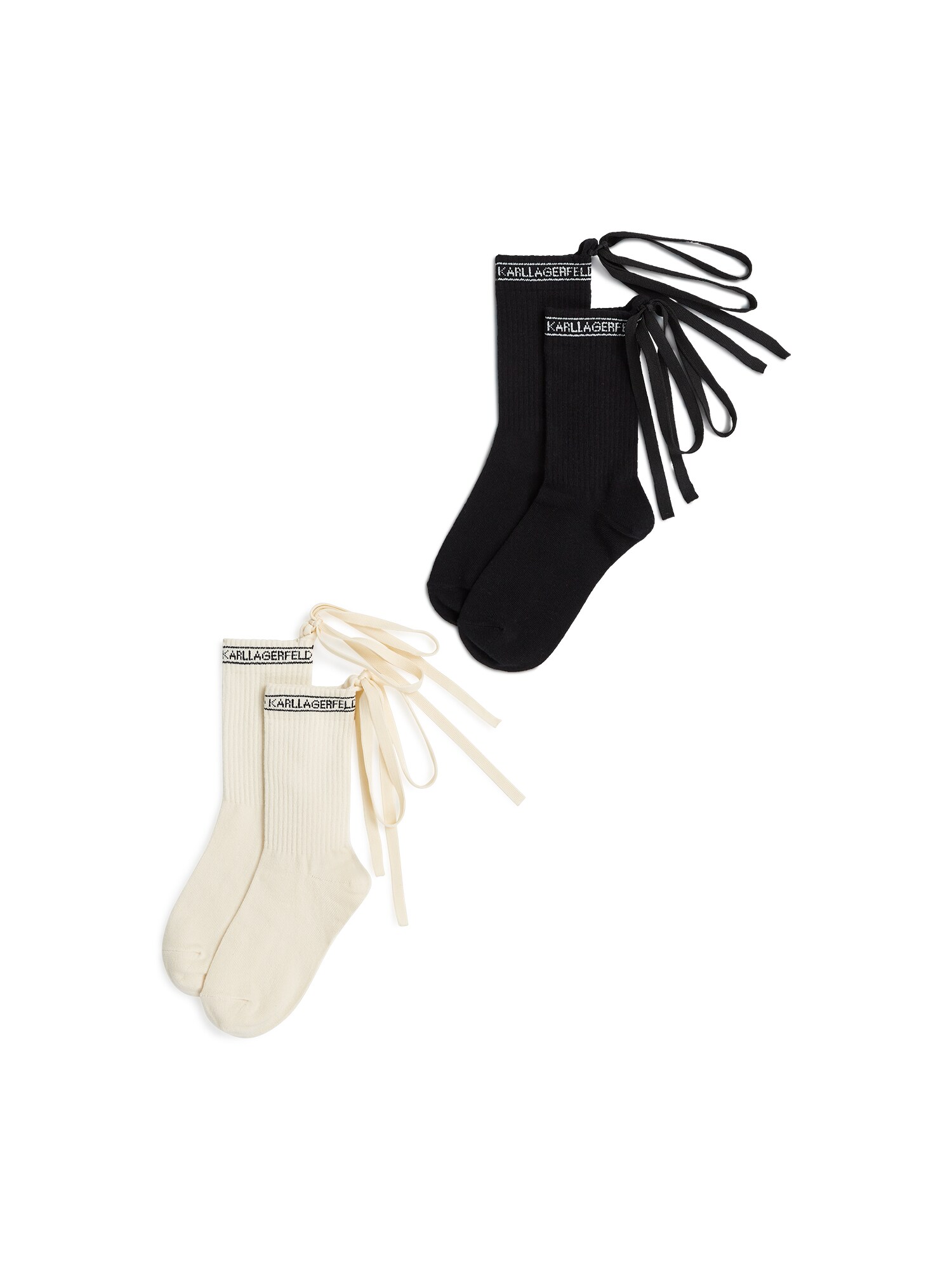 Karl Lagerfeld Nogavice ' Logo-Schnürsocken - 2er-Packung '  črna