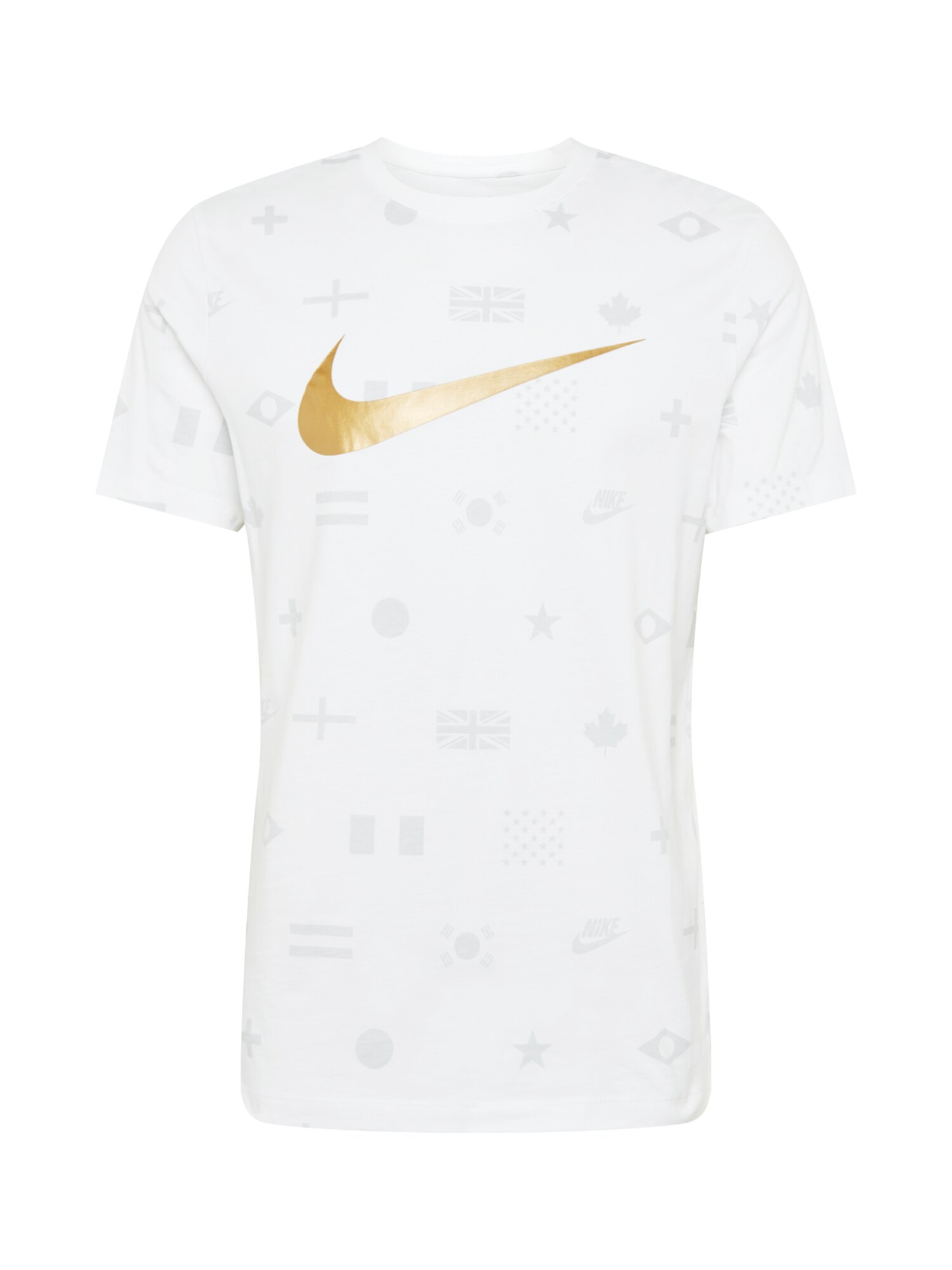 NIKE Marškinėliai  auksas / balta / šviesiai pilka
