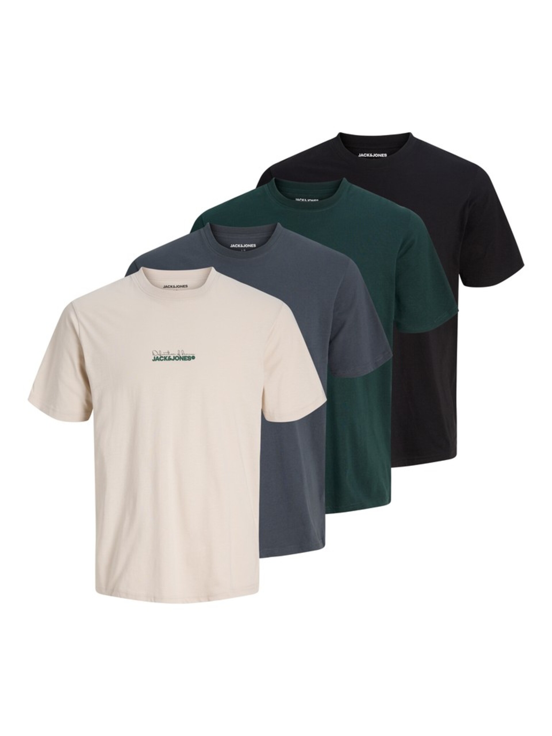 JACK & JONES T-shirt 'JJKENDRICK' marinblå / greige / gran herr