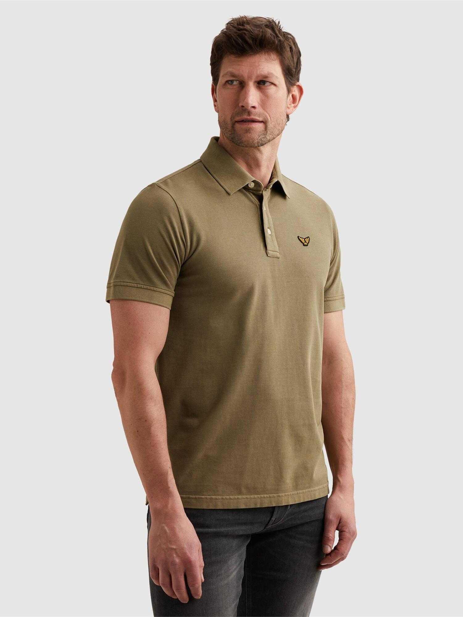 T-shirt 'Polo shirt with tailwing logo and garment-dye wash'