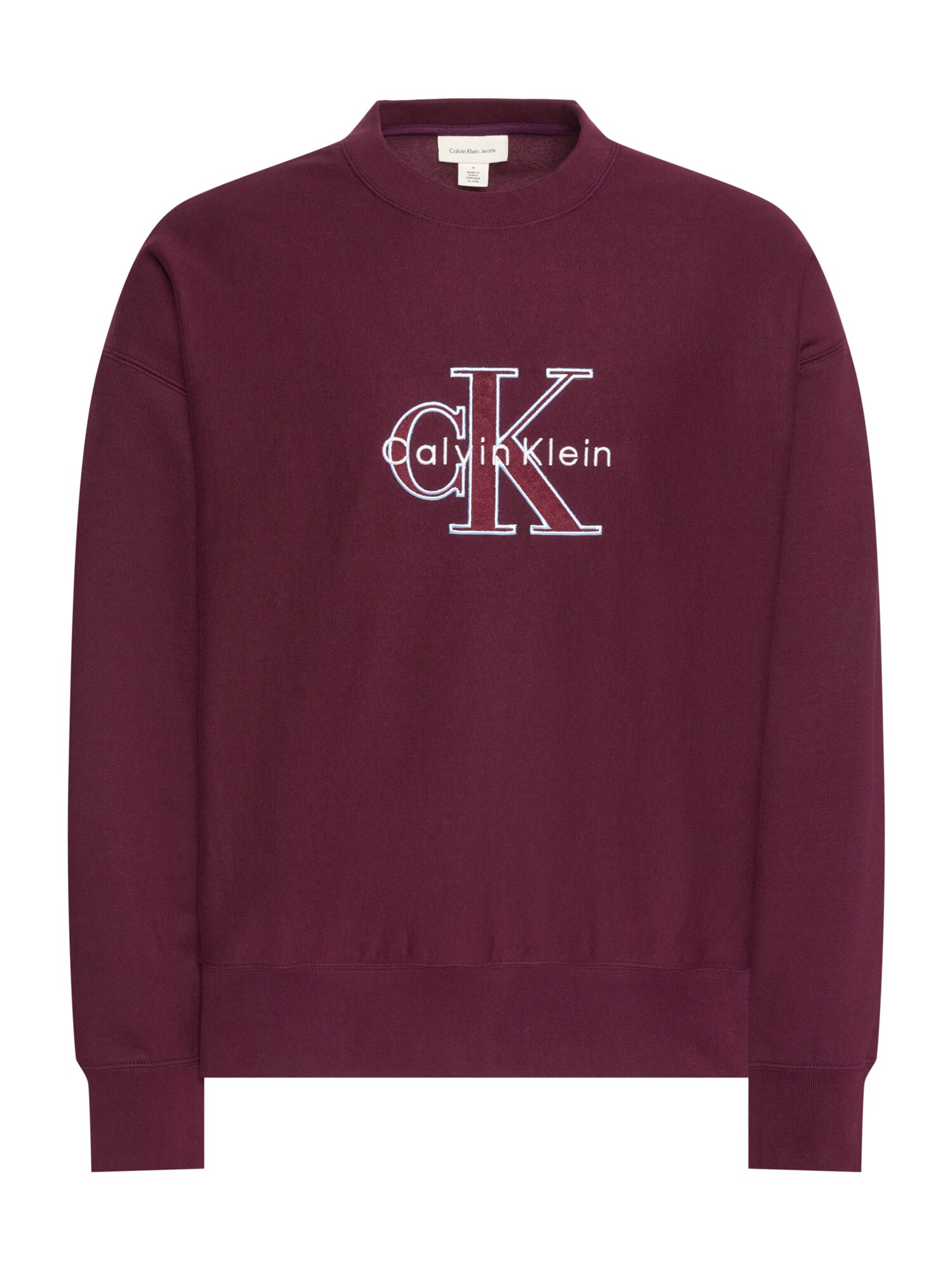 Calvin Klein Jeans Bluză de molton  albastru deschis / gri închis / mov zmeură