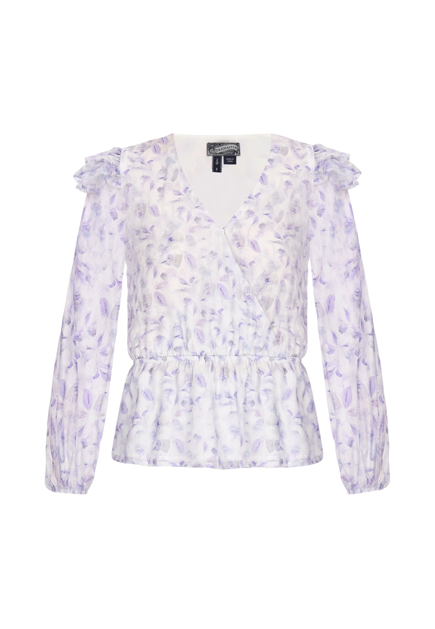DreiMaster Vintage Bluză  lila / mov lavandă / alb