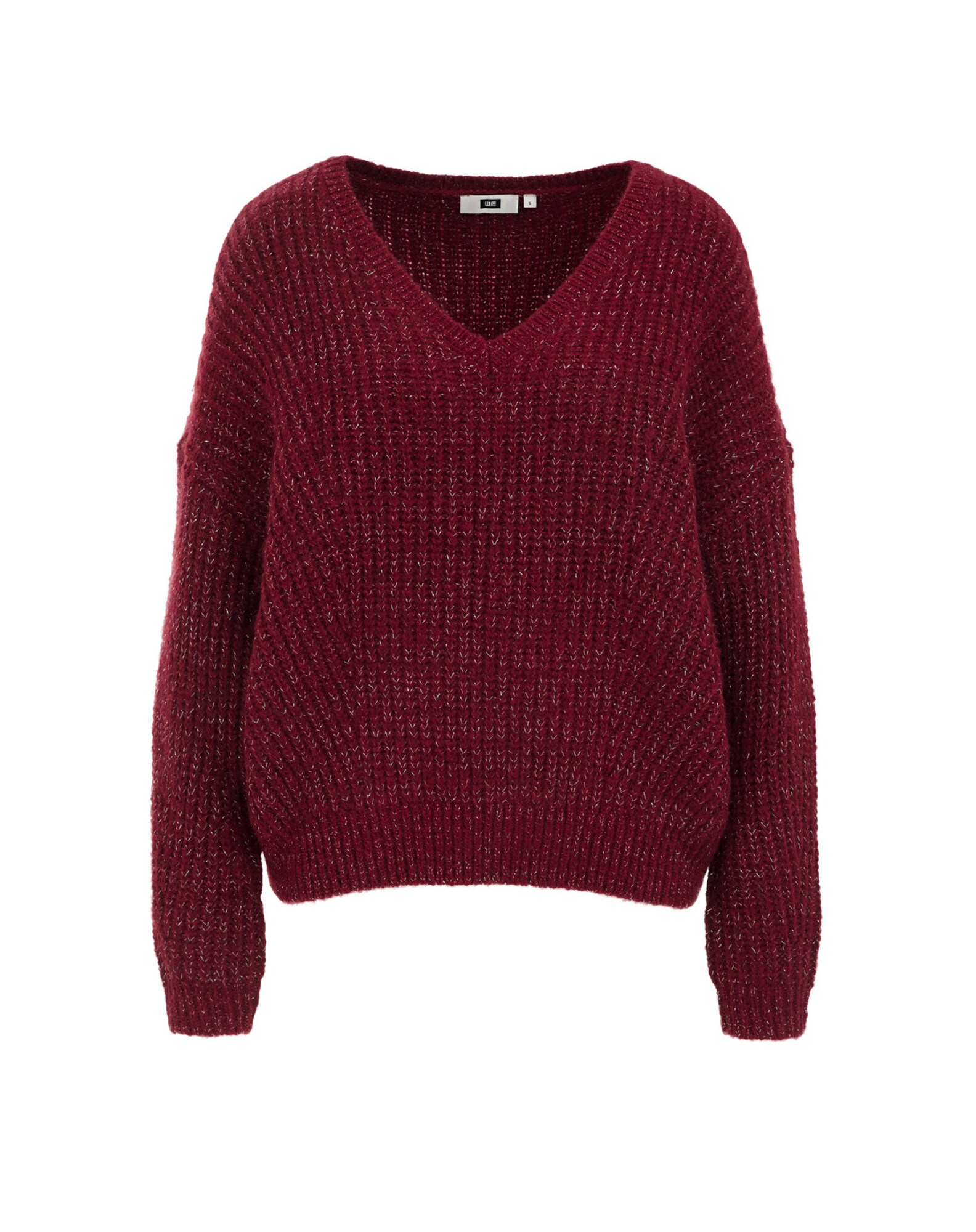 WE Fashion Pulóver  borvörös / fehér akciós termékkép 1