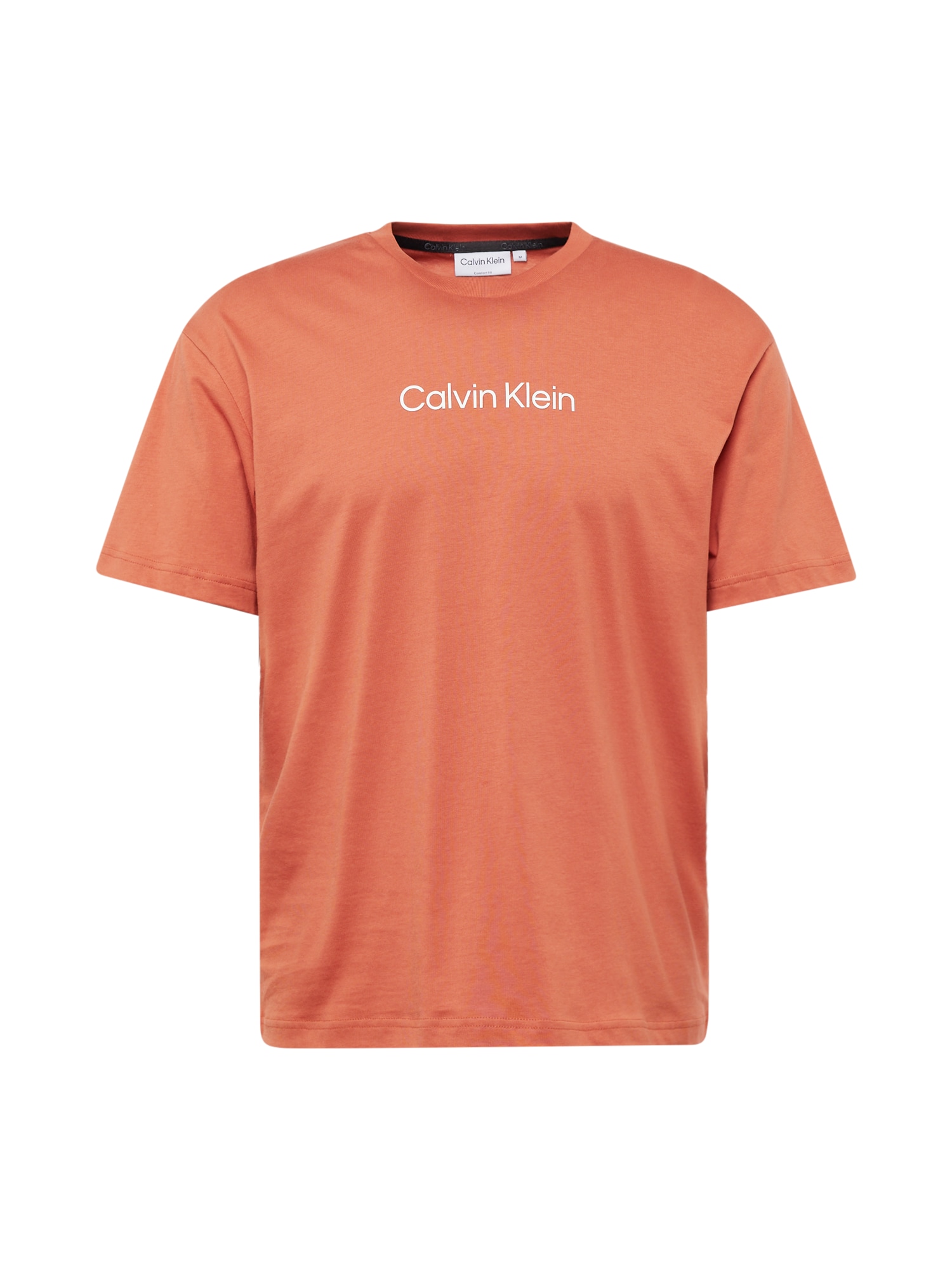 Calvin Klein Marškinėliai 'Hero' rūdžių raudona / balta
