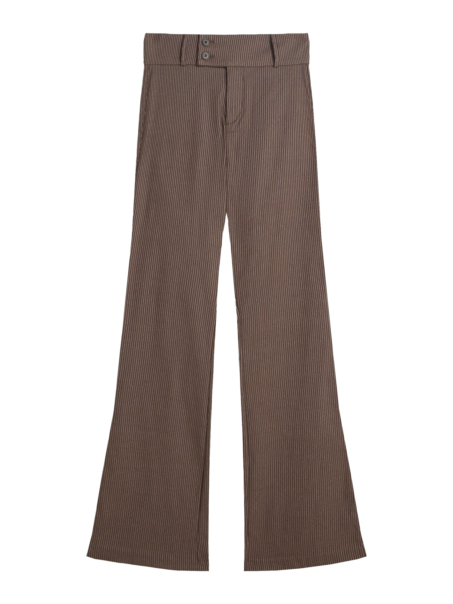 Bershka Nadrág  csokoládé / fehér akciós termékkép 1