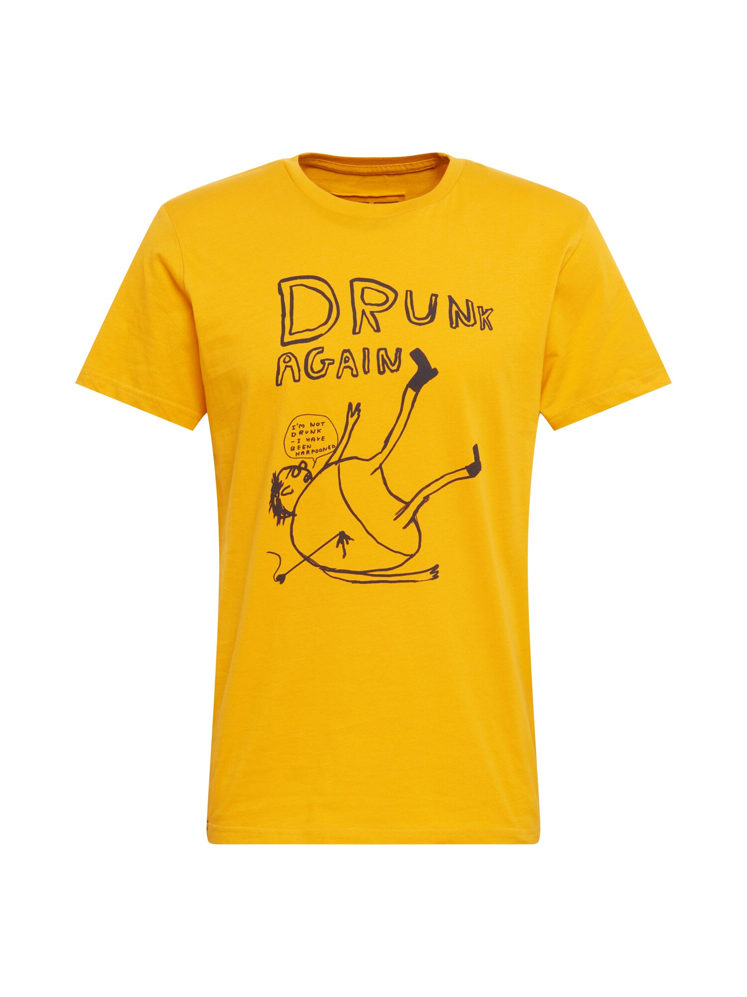 DEDICATED. Marškinėliai 'Stockholm Drunk'  geltona / juoda