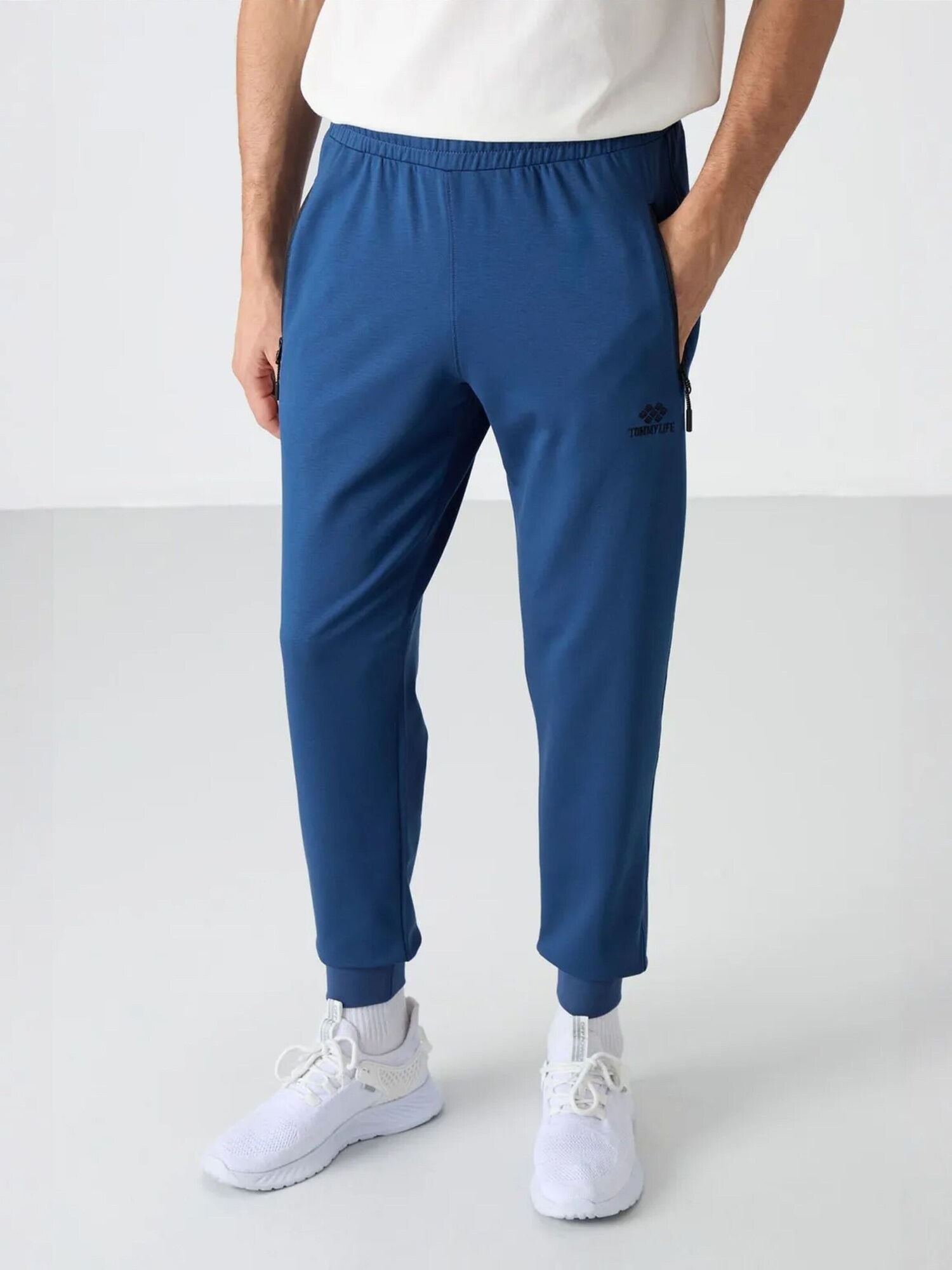 Tommy Life Sportske hlače 'Jogginghose' plava melange