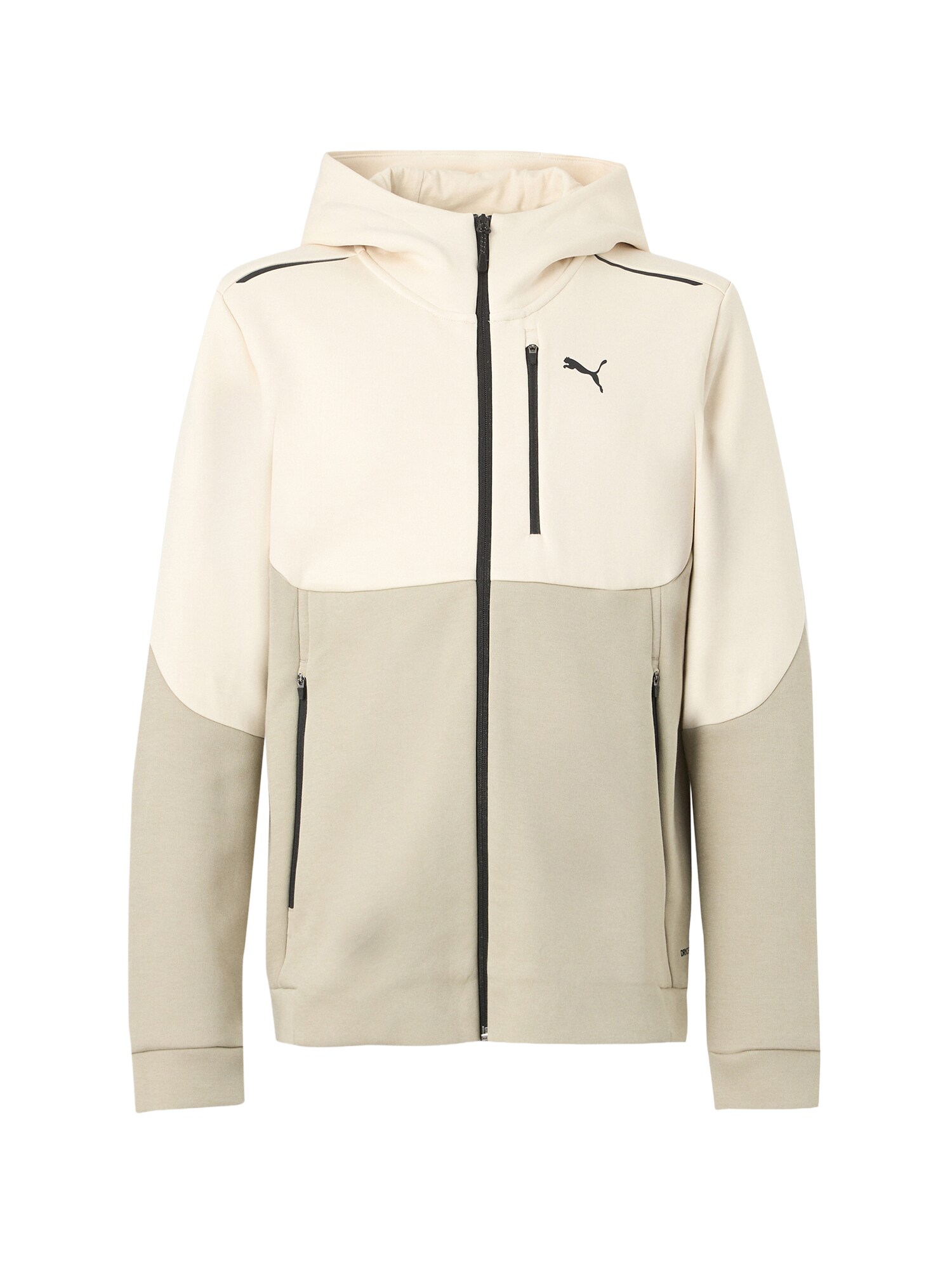 PUMA Bluză cu fermoar sport Pumatech  bej închis / alb lână