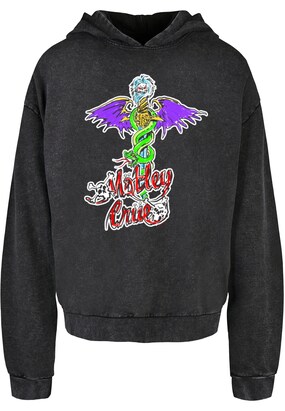 Merchcode Sweatshirt ‘Motley Crue – Dr Feel Good’ Grasgroen / Neonlila / Rood / Zwart gemêleerd