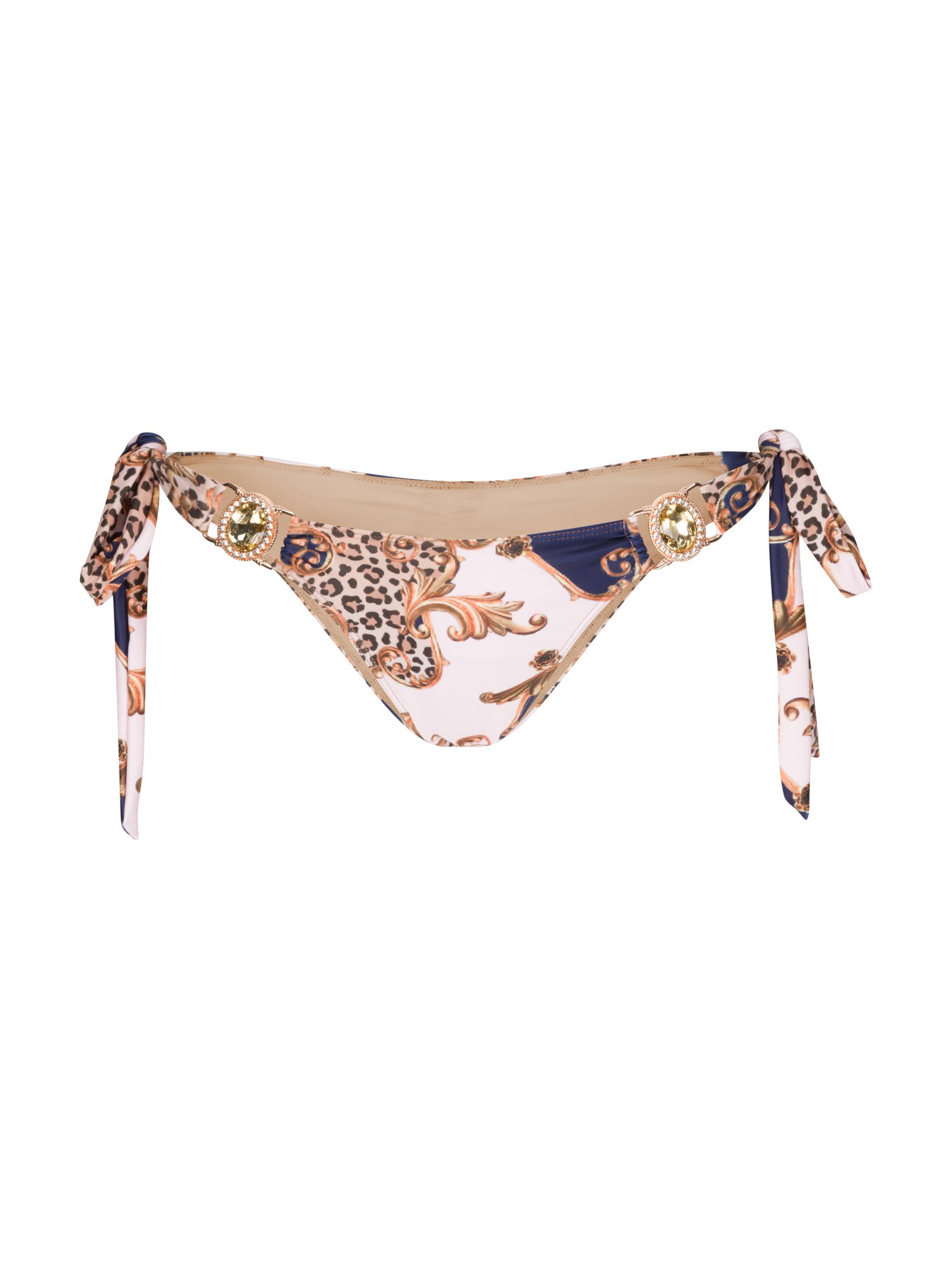 Moda Minx Bikinio kelnaitės 'Bella Vita' nebalintos drobės spalva / tamsiai mėlyna / ruda
