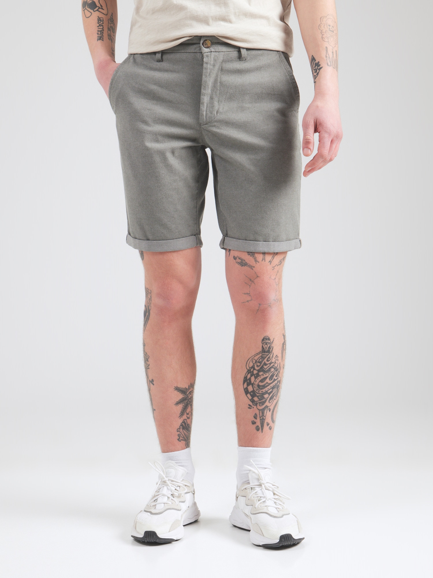 Only & Sons Nadrág 'ONSPETER DOBBY'  szürke / fehér termék 2. képe