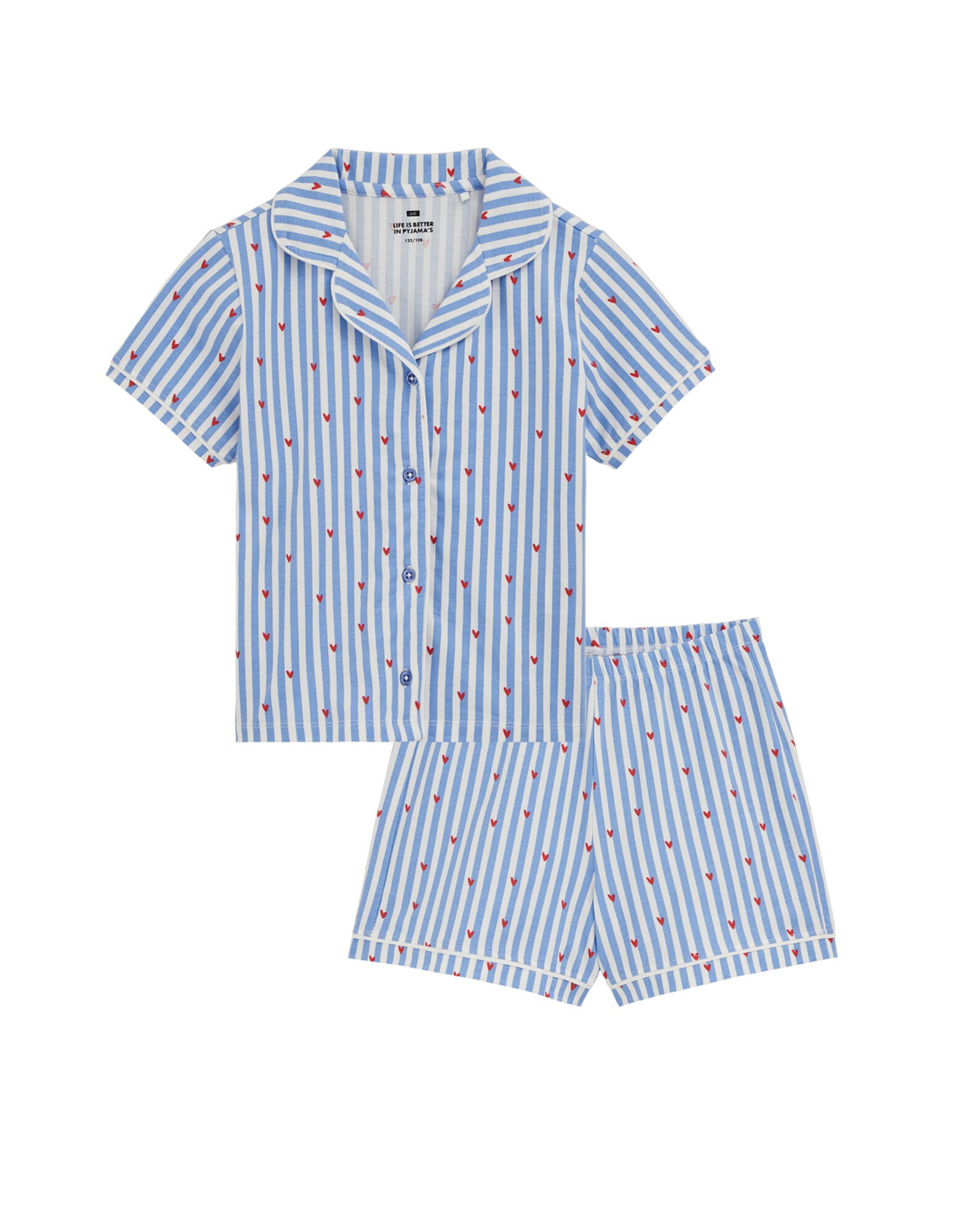 WE Fashion Pijamale  albastru deschis / roșu / alb