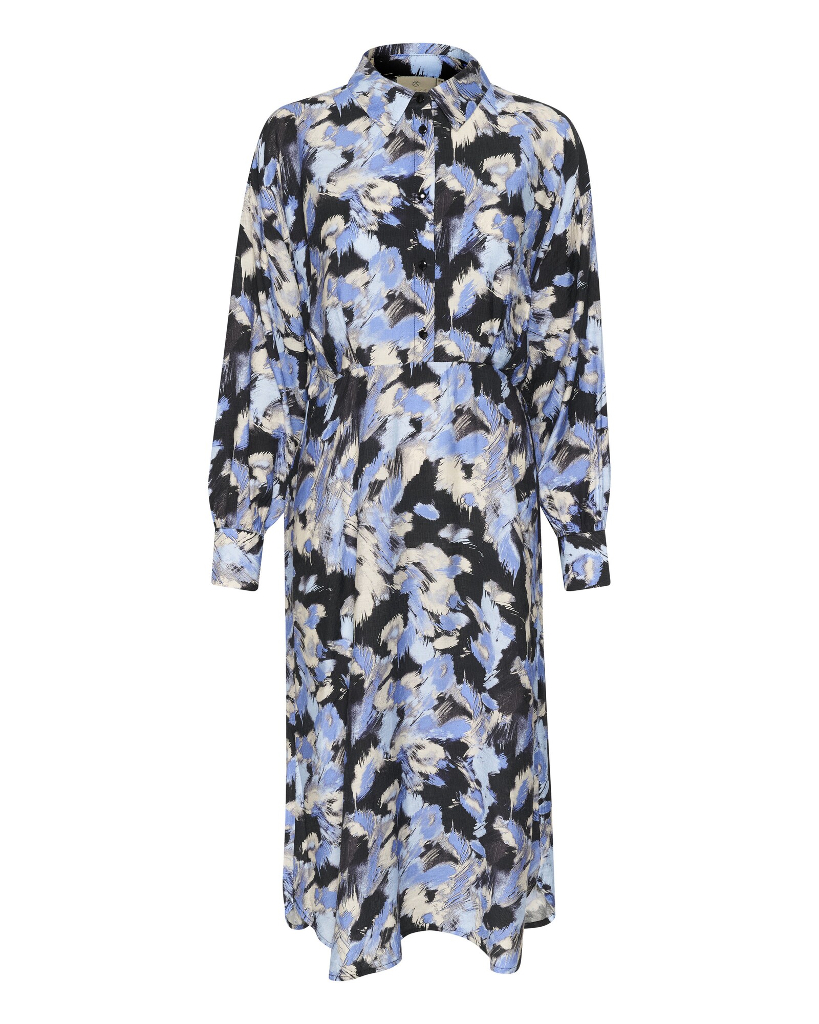 Kaffe Vestido camisero 'Victoria'  beige / azul / negro