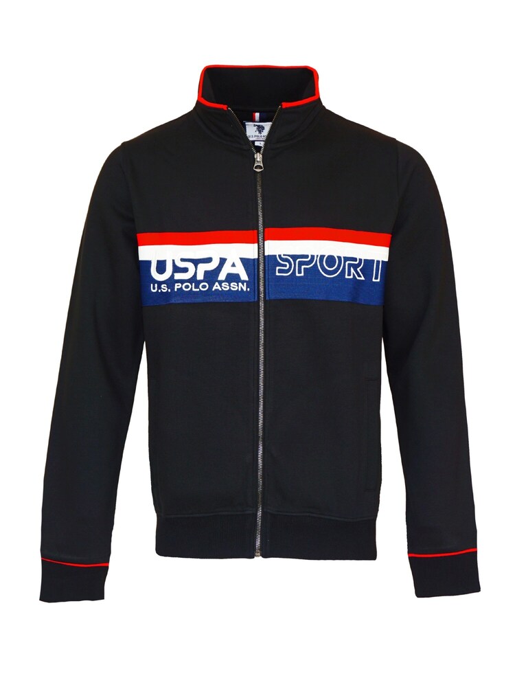U.S. POLO ASSN. Sweatjacke Herren Größe XL royalblau / rot / schwarz / weiß