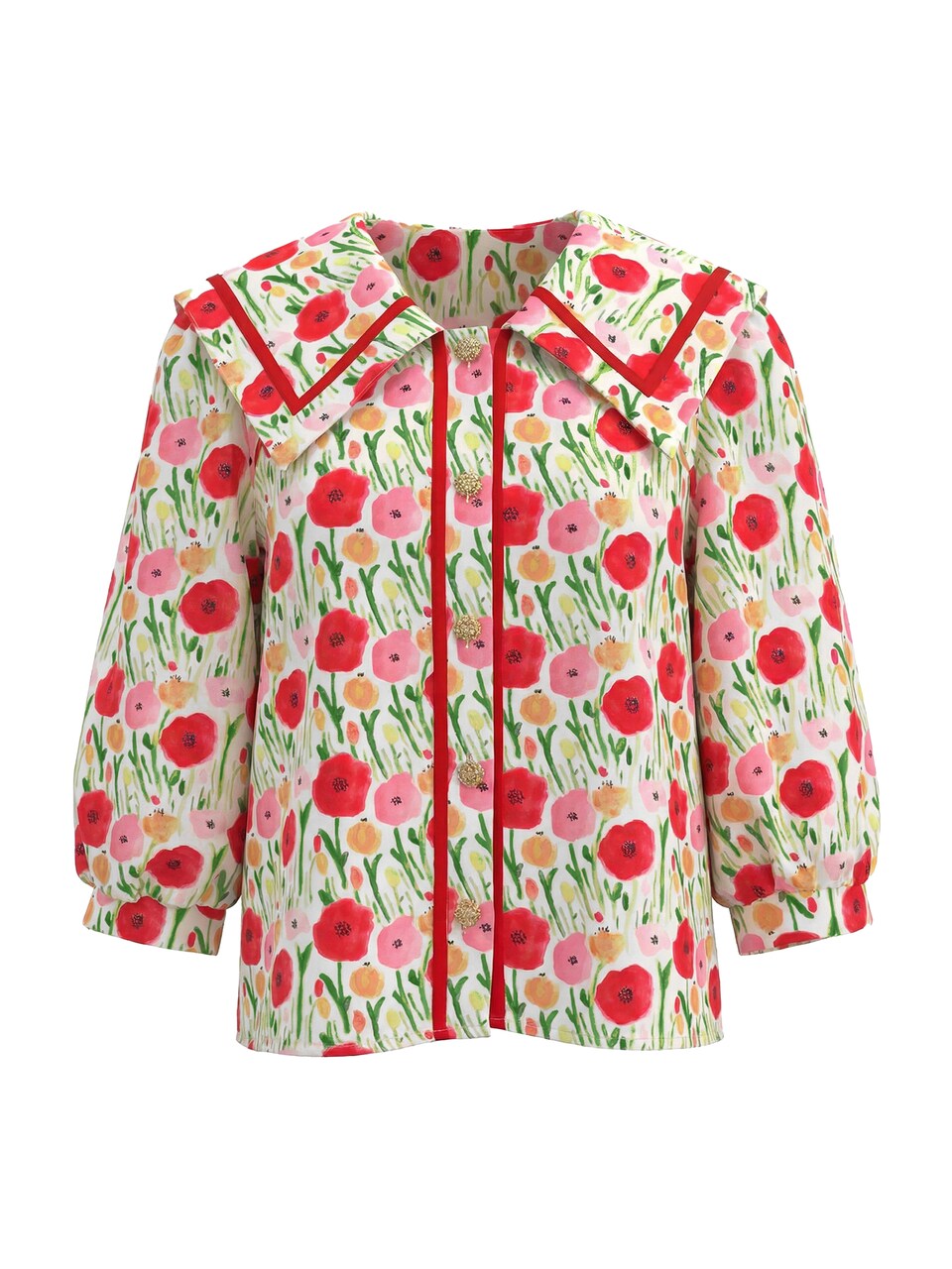 Blus grön / rosa / röd