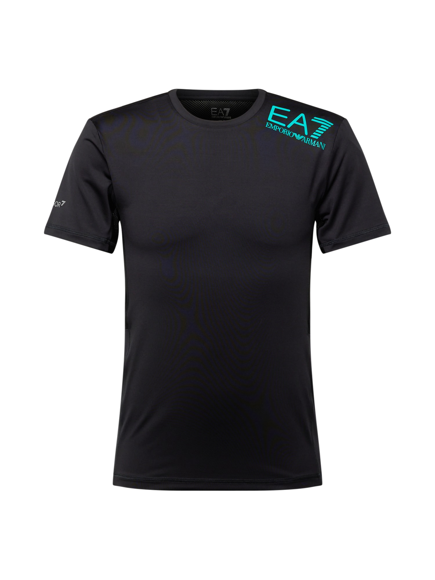 EA7 Emporio Armani Sportiniai marškinėliai vandens spalva / juoda